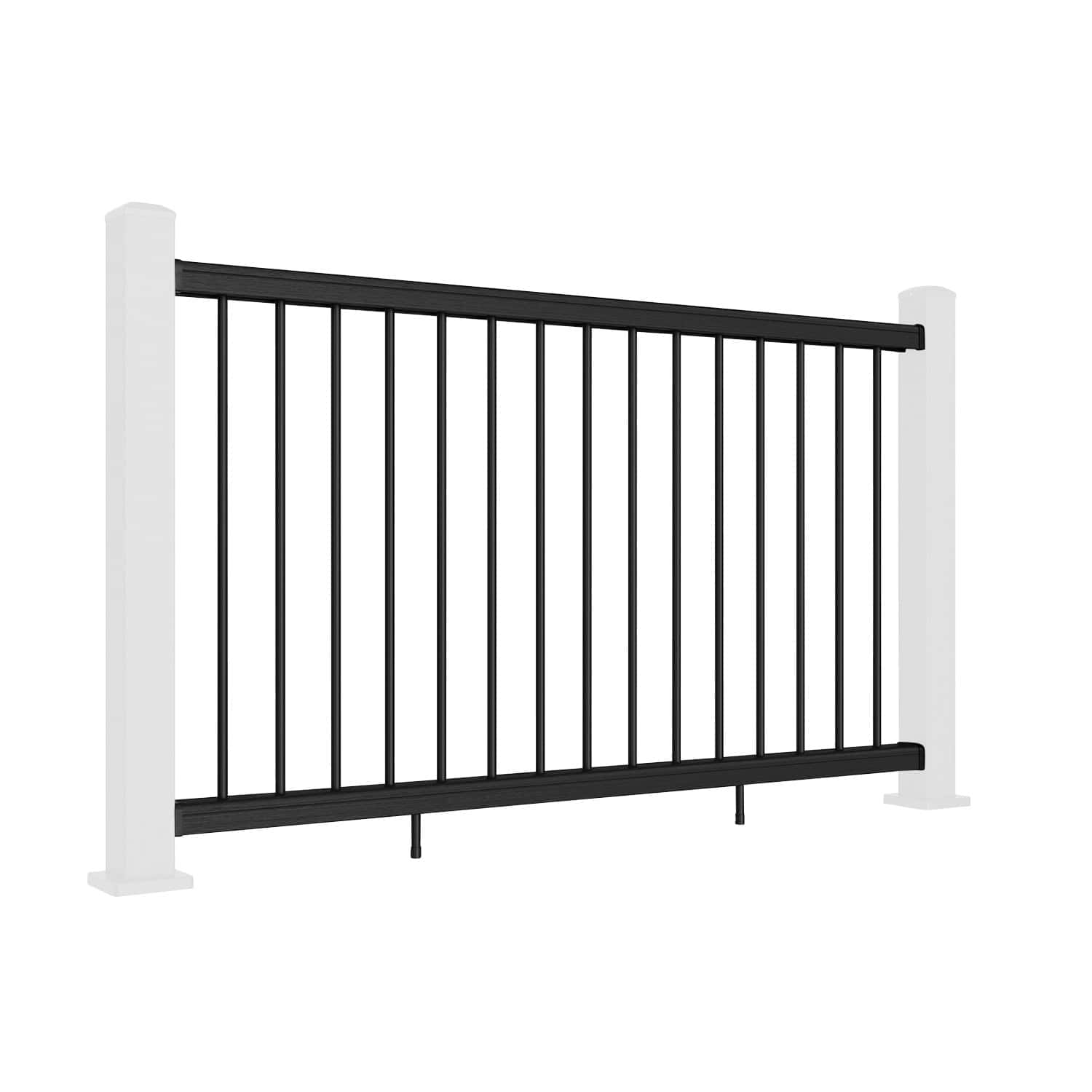 NeoTimber Composite Balustrade Straight Railing - Charcoal Black - Angled