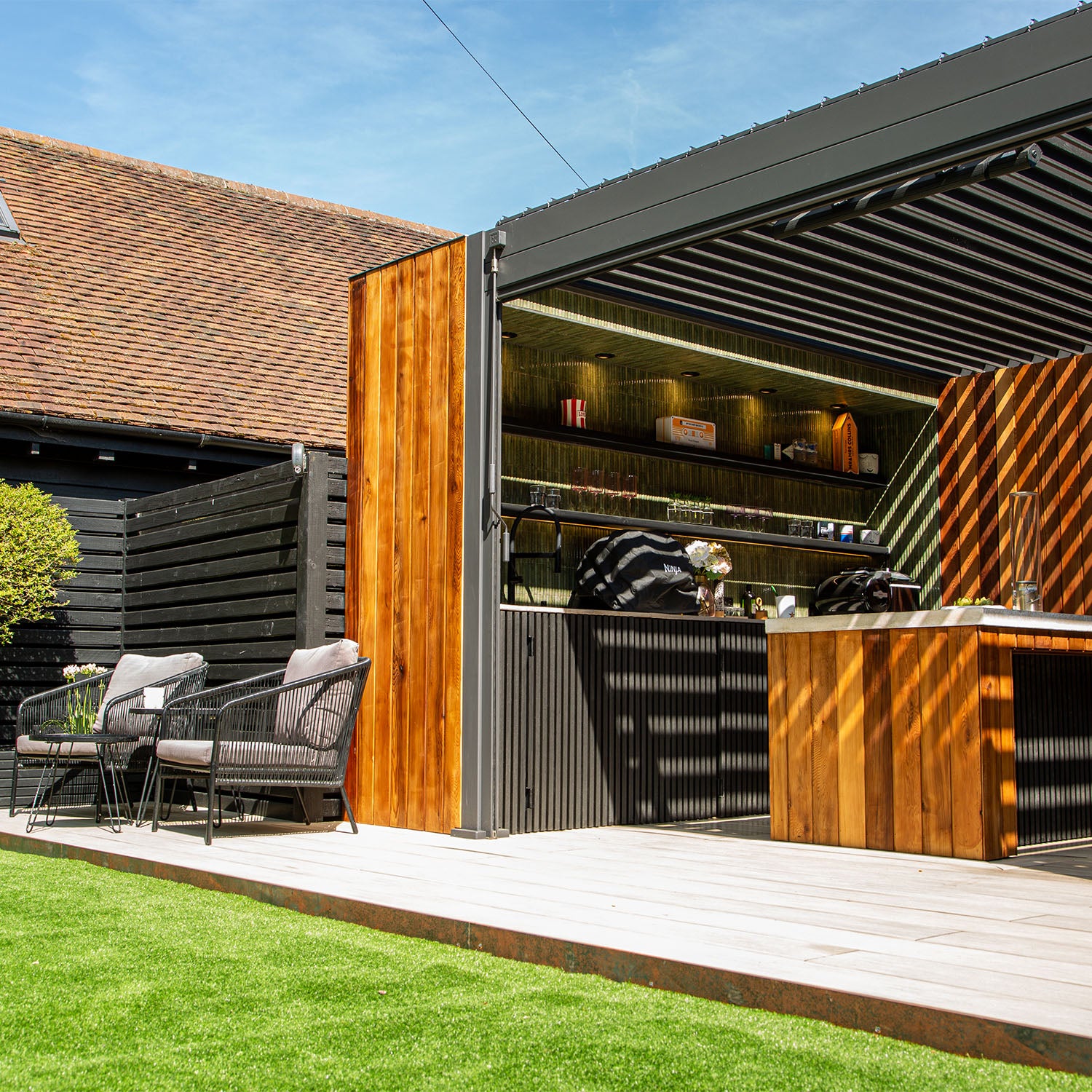 Ash white wide board composite decking project