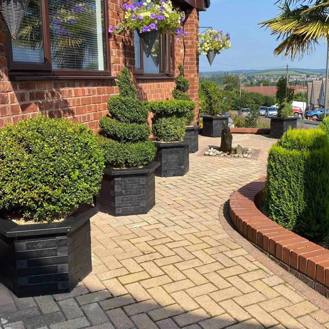 Recycled Plastic Hexagonal Planter - Contemporary design