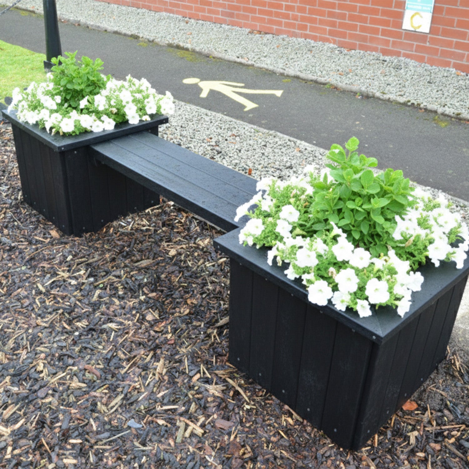Recycled Plastic Planter Bench - Stylish seating solution