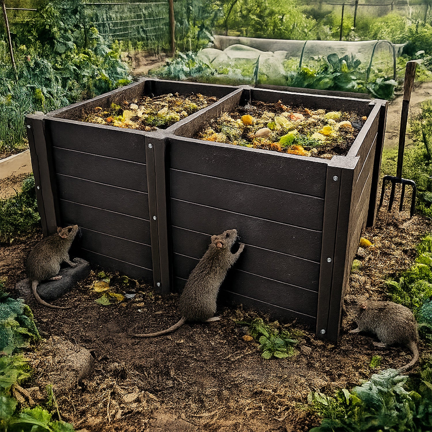 Recycled Plastic Compost Bin - Pest-resistant material