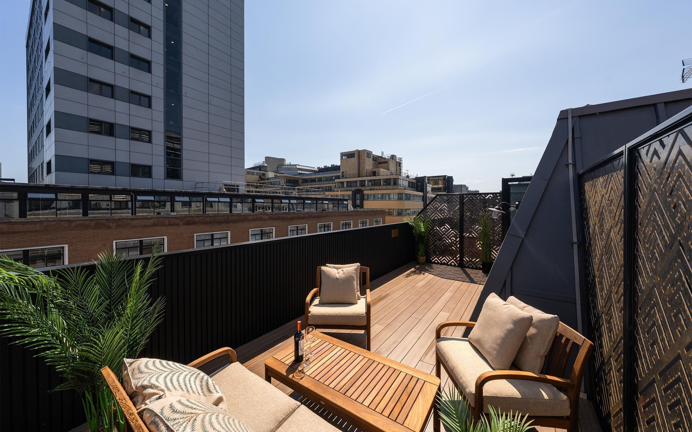 Hotel terrace - walnut aluminium decking