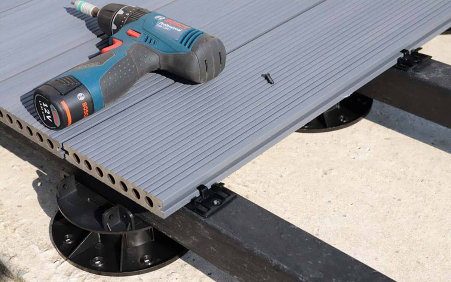screwing composite decking