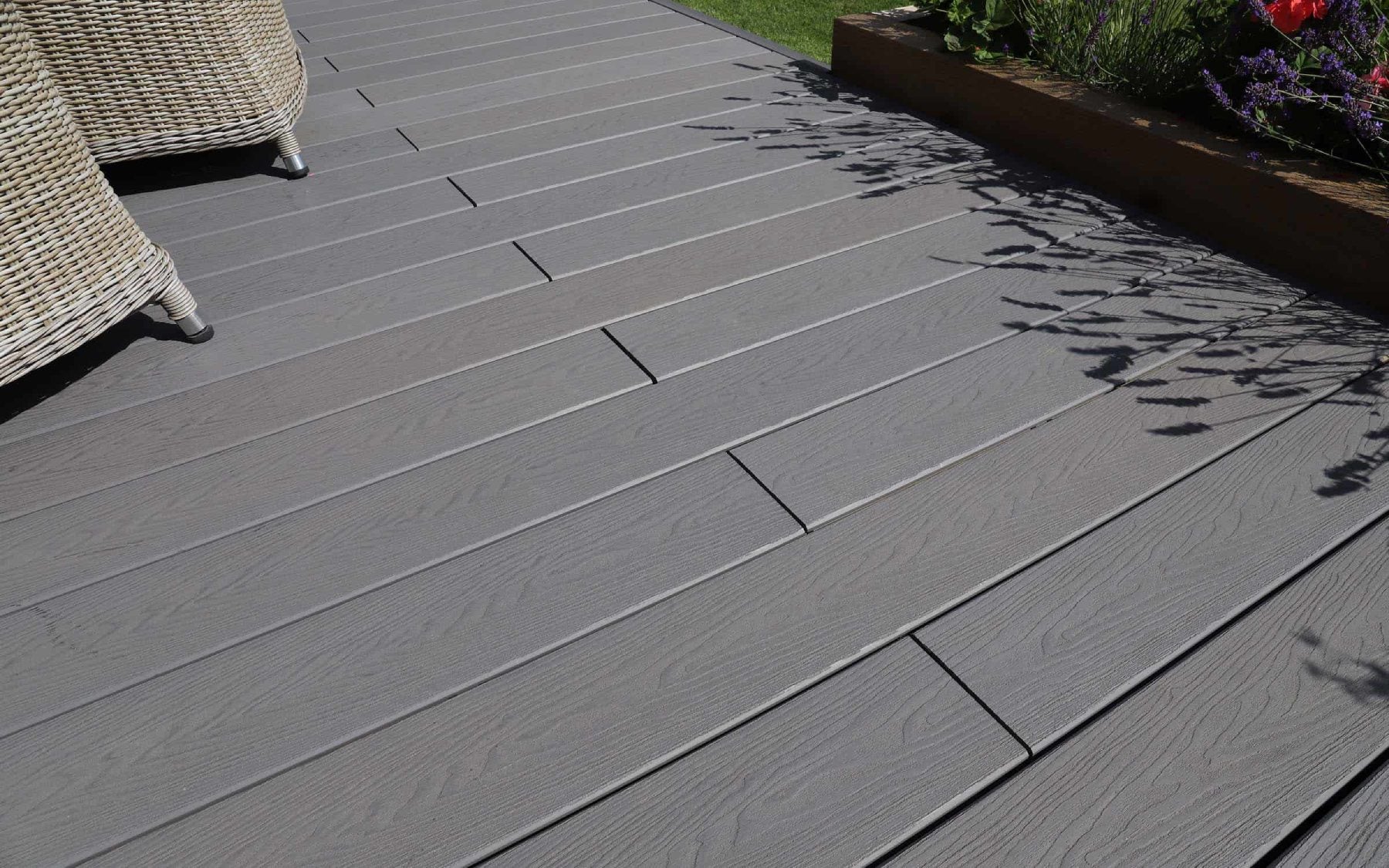 NeoTimber grey decking close up. 