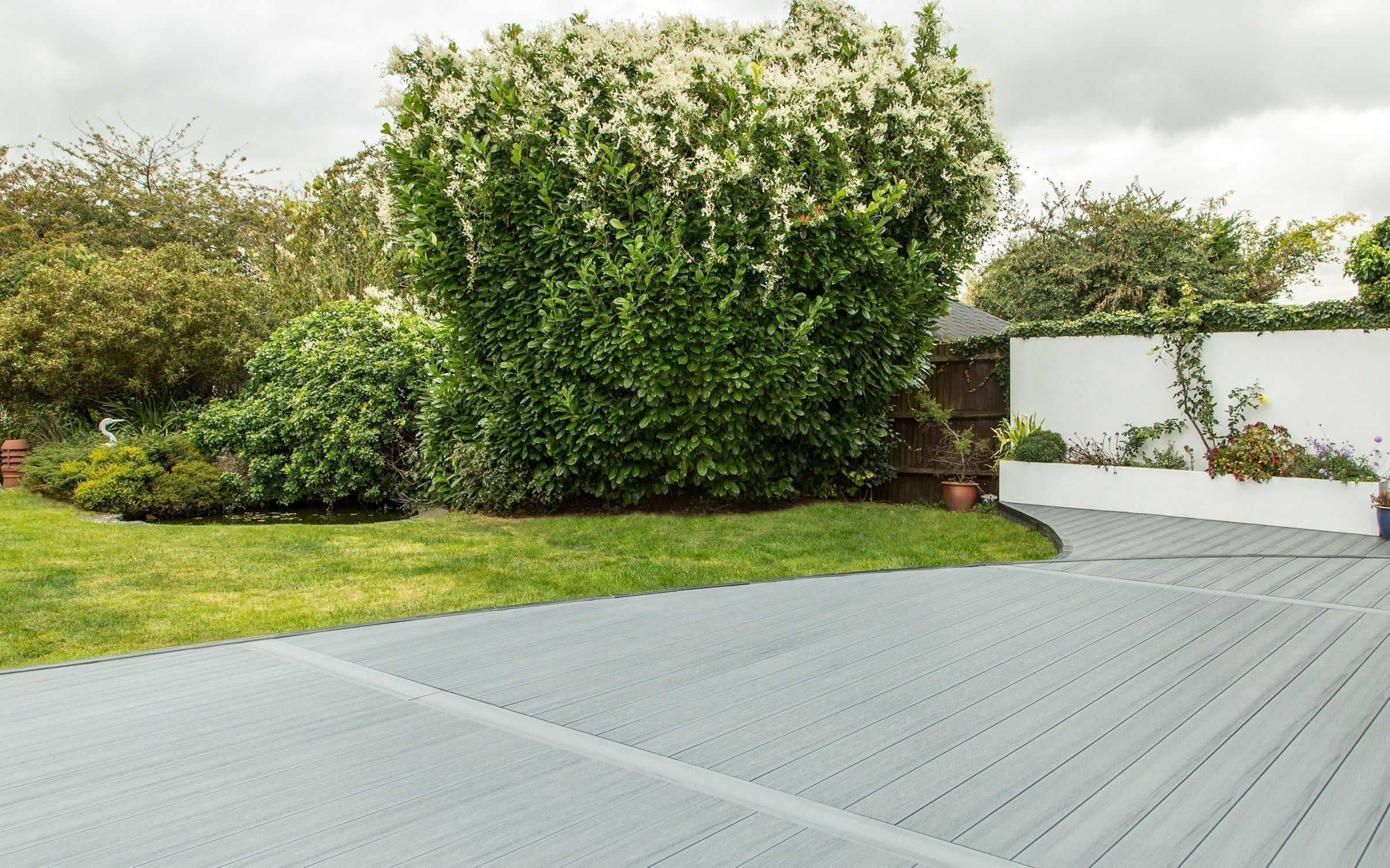 NeoTimber composite decking in a residential landscape.