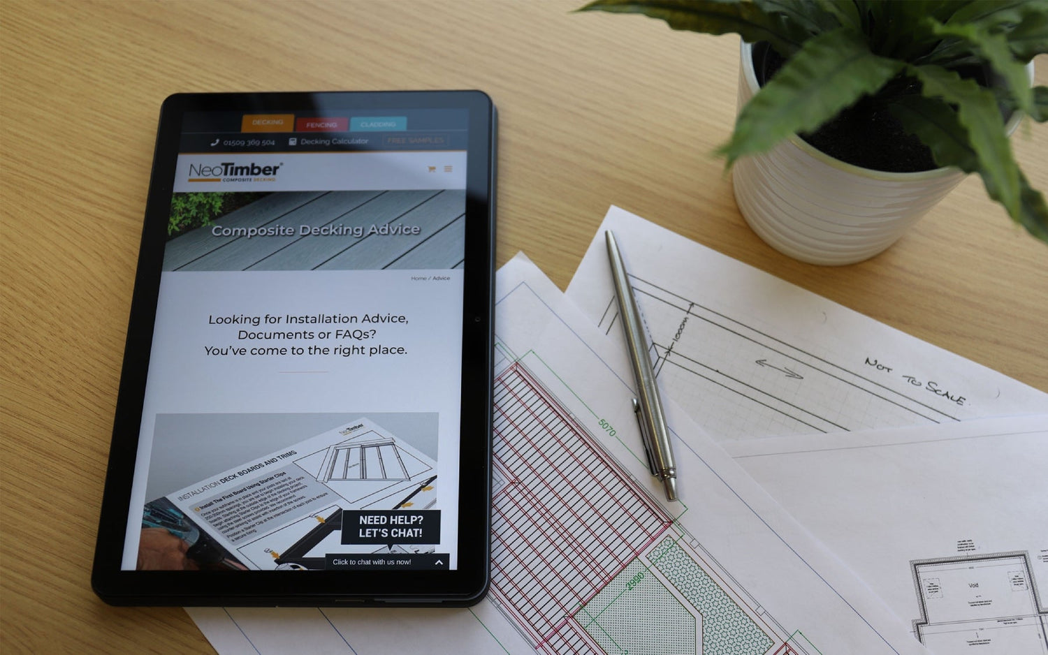 A phone screen with NeoTimber installation advice. 