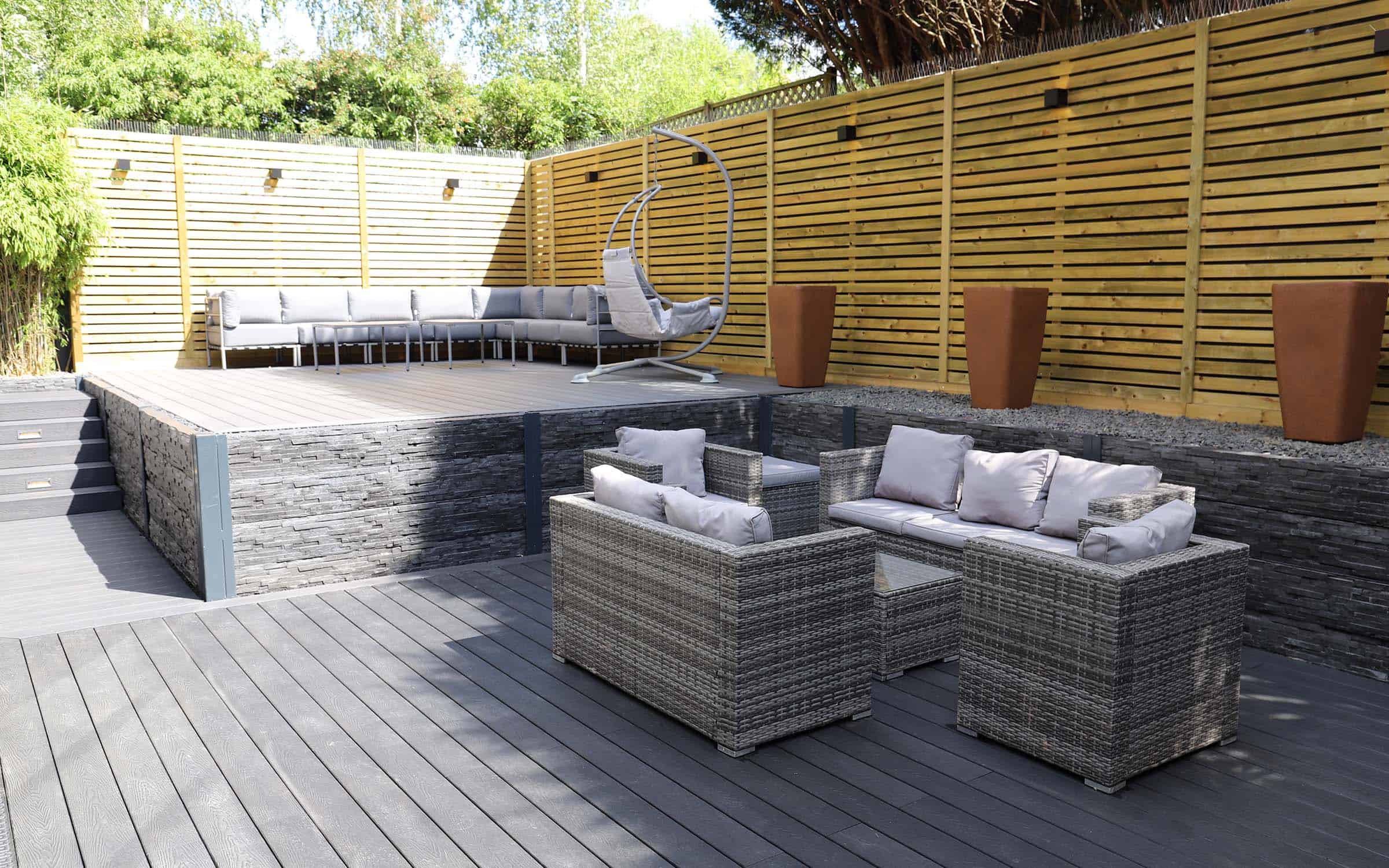 sloping garden decking ideas
