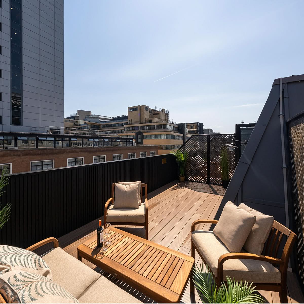 Aluminium Woodgrain Effect Decking - Walnut Hotel Commercial