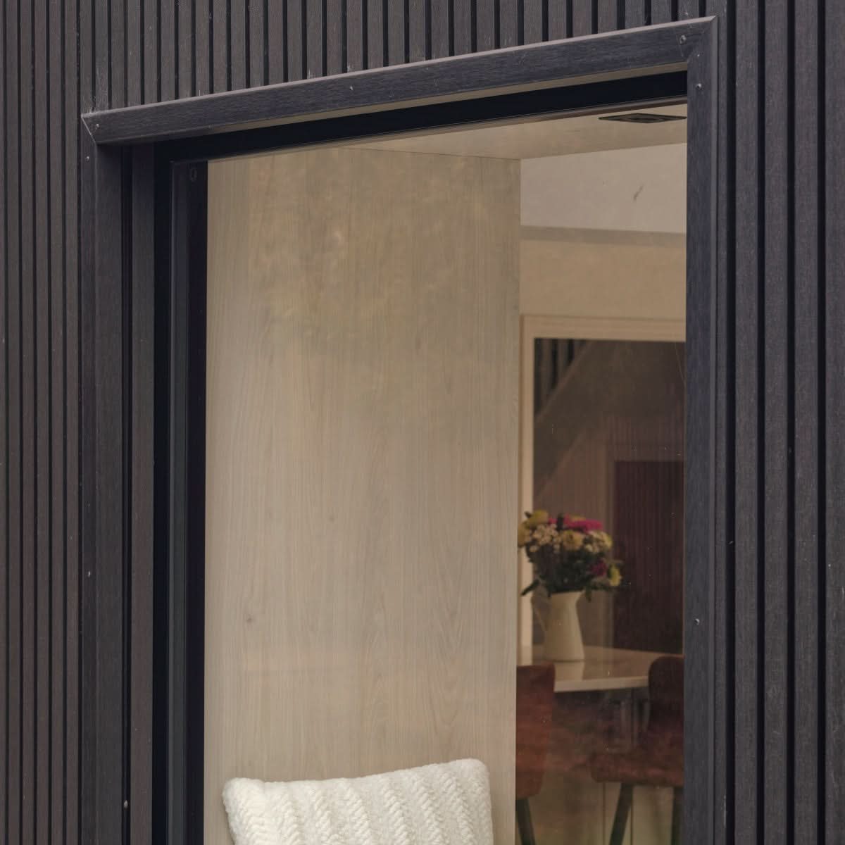 NeoTimber Slatted Composite Cladding Board – Charcoal – Lifestyle Cladding View