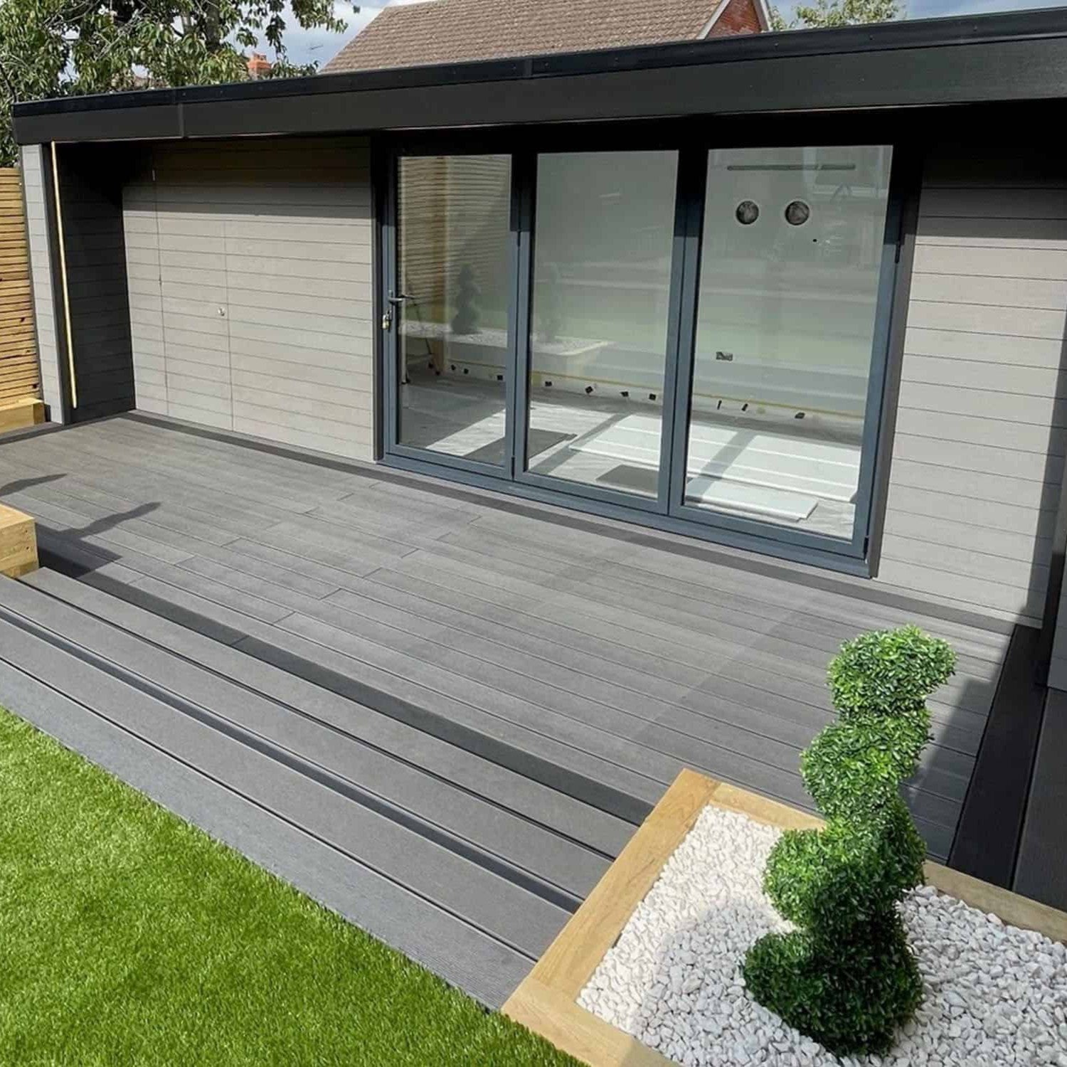 NeoTimber Classic Cladding Board - Grey garden room