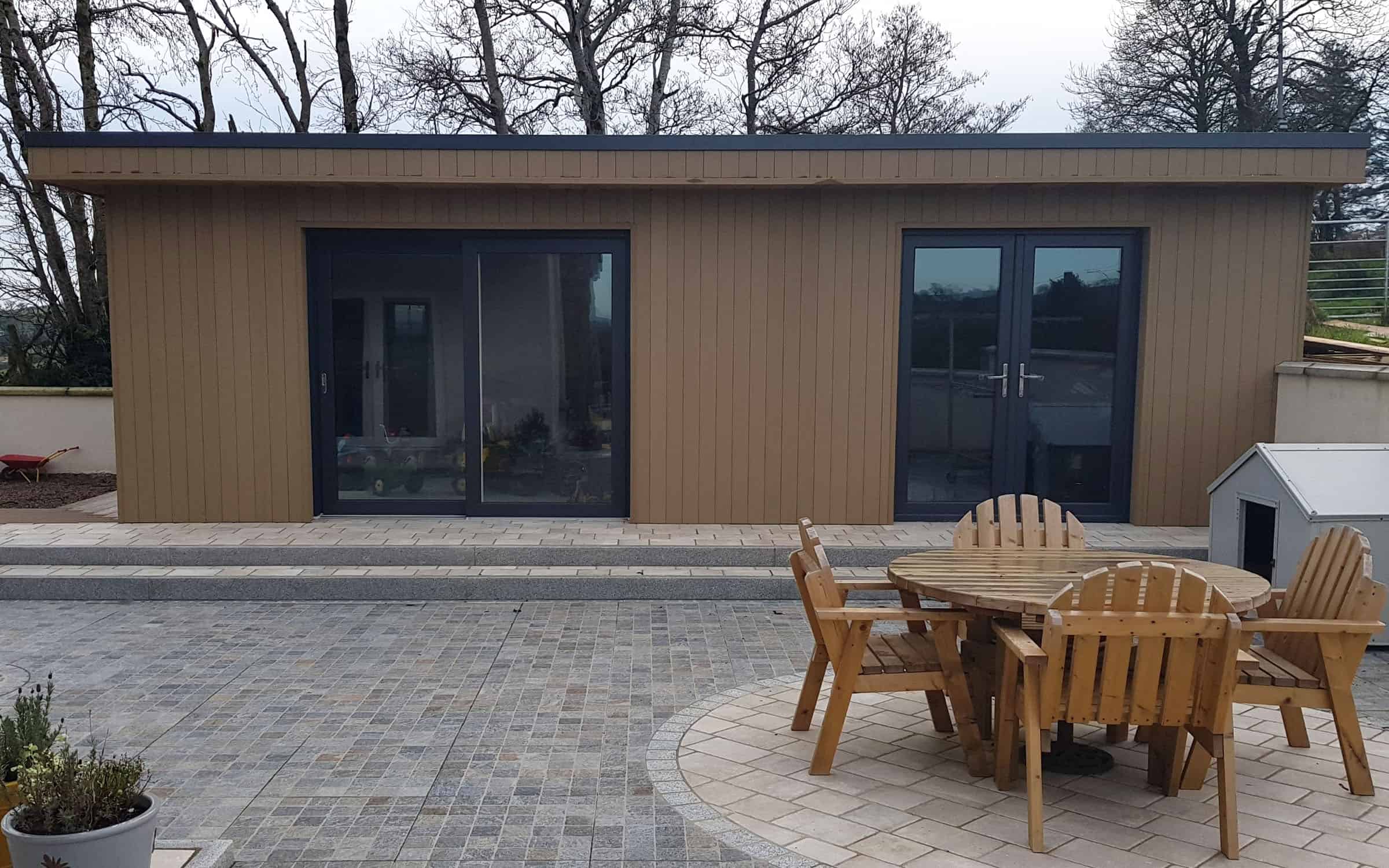 NeoTimber® Classic Composite Cladding Board - Teak garden room