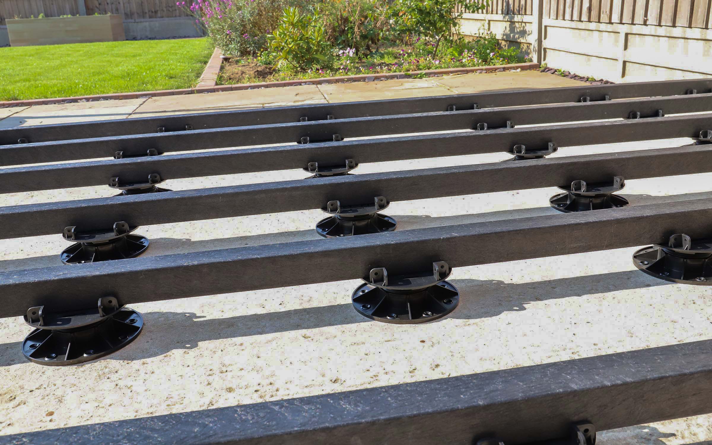 NeoTimber Decking Subframe - Pedestals installation