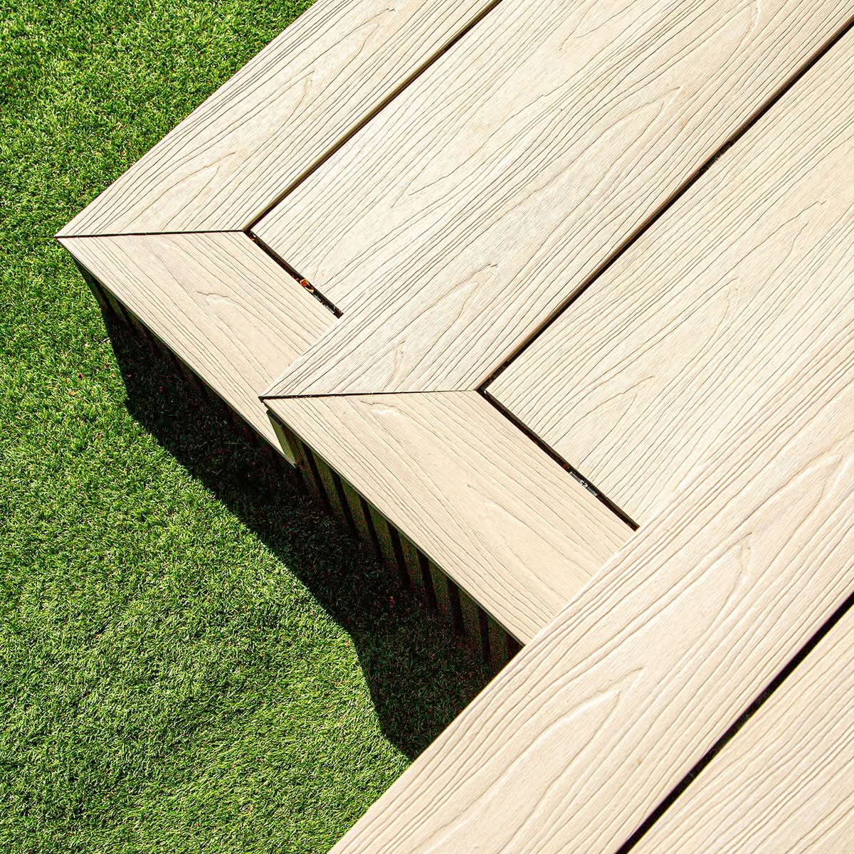 NeoTimber Deluxe Wide Composite Decking Board – Ash White – Lifestyle Deck View