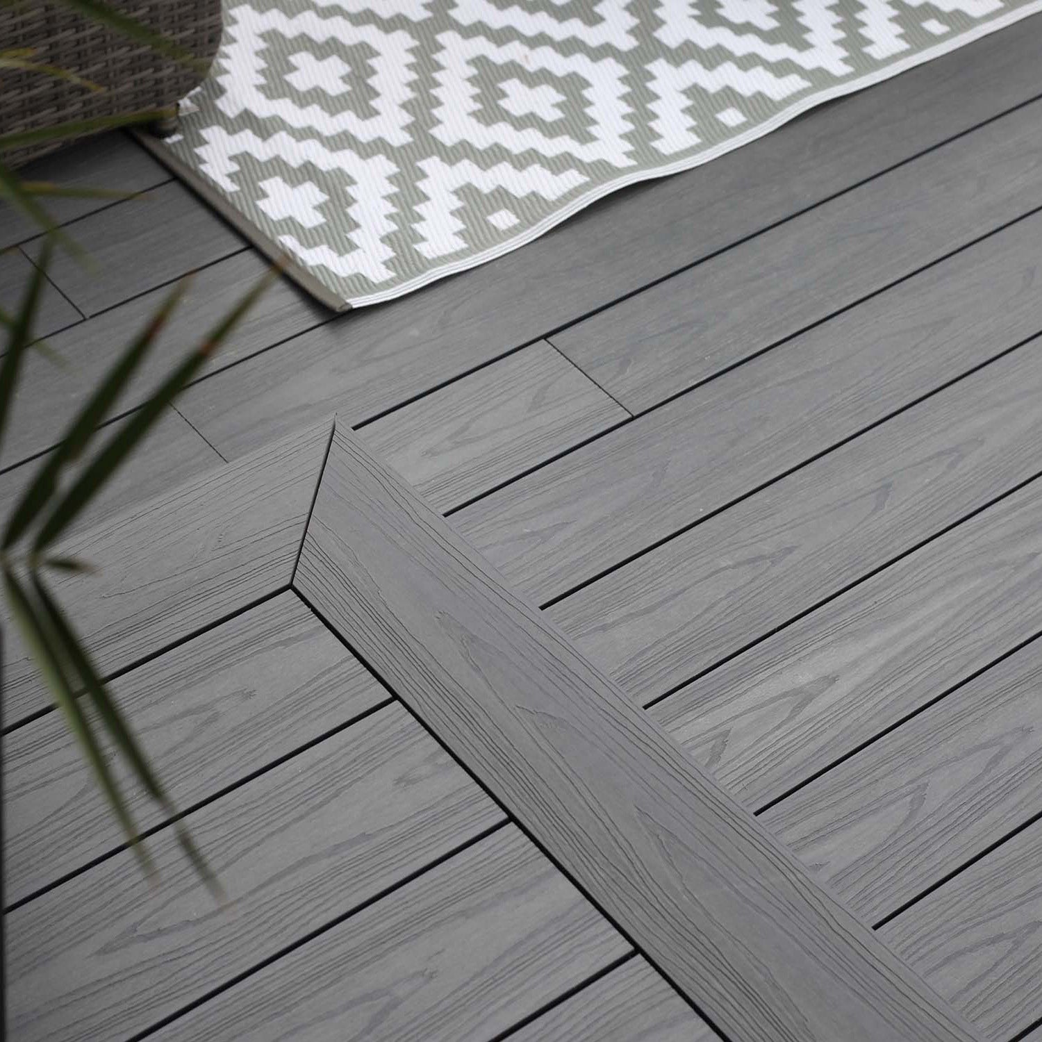 Grey composite narrow decking