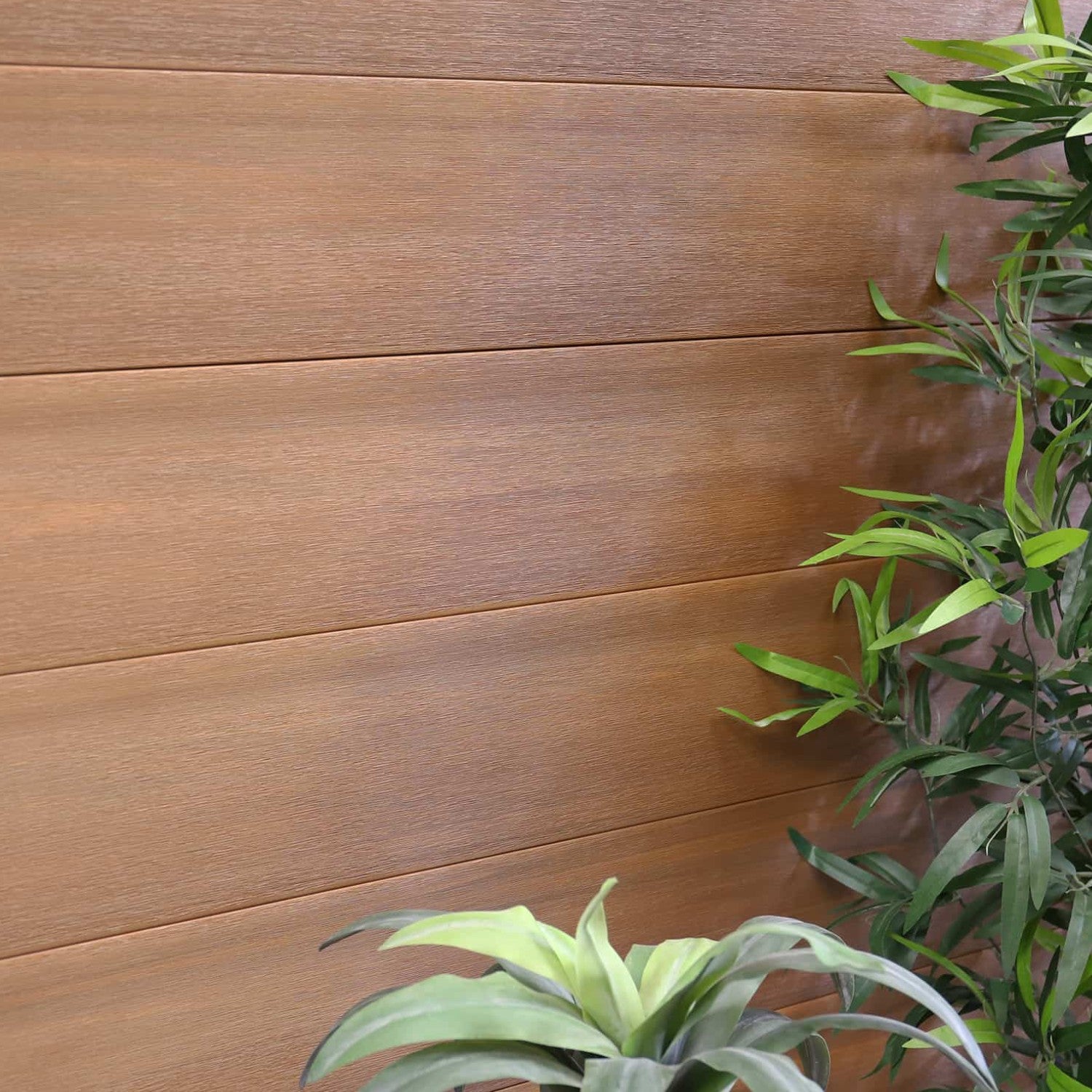 NeoTimber Deluxe Composite Fence Panel Set With Linear Design - Two finishes to choose from