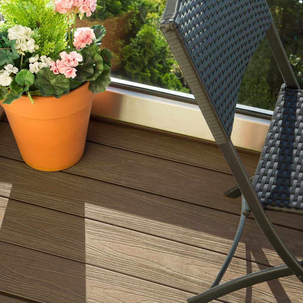 NeoTimber Deluxe Hollow Composite Deck Board - Chocolate terrace