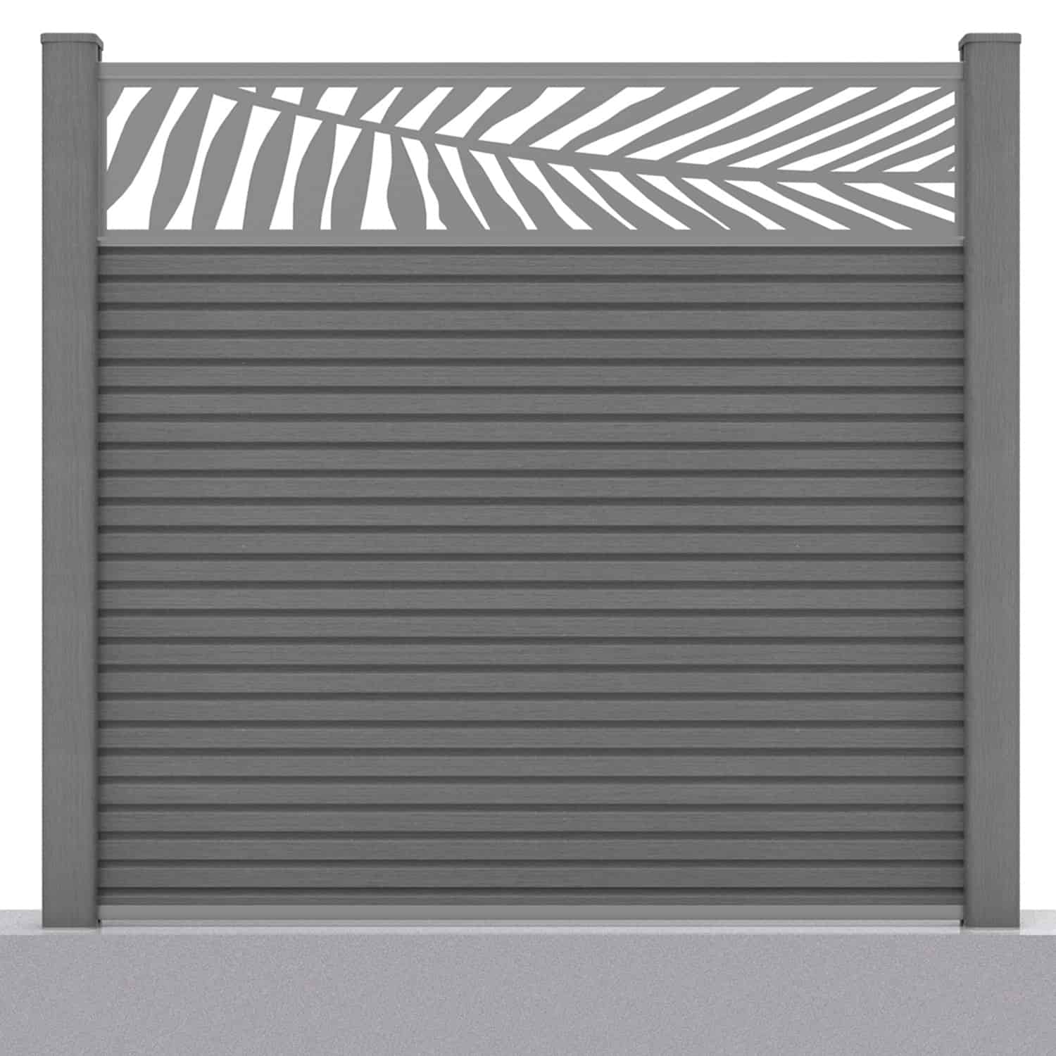 slatted composite fence panel set leaf design