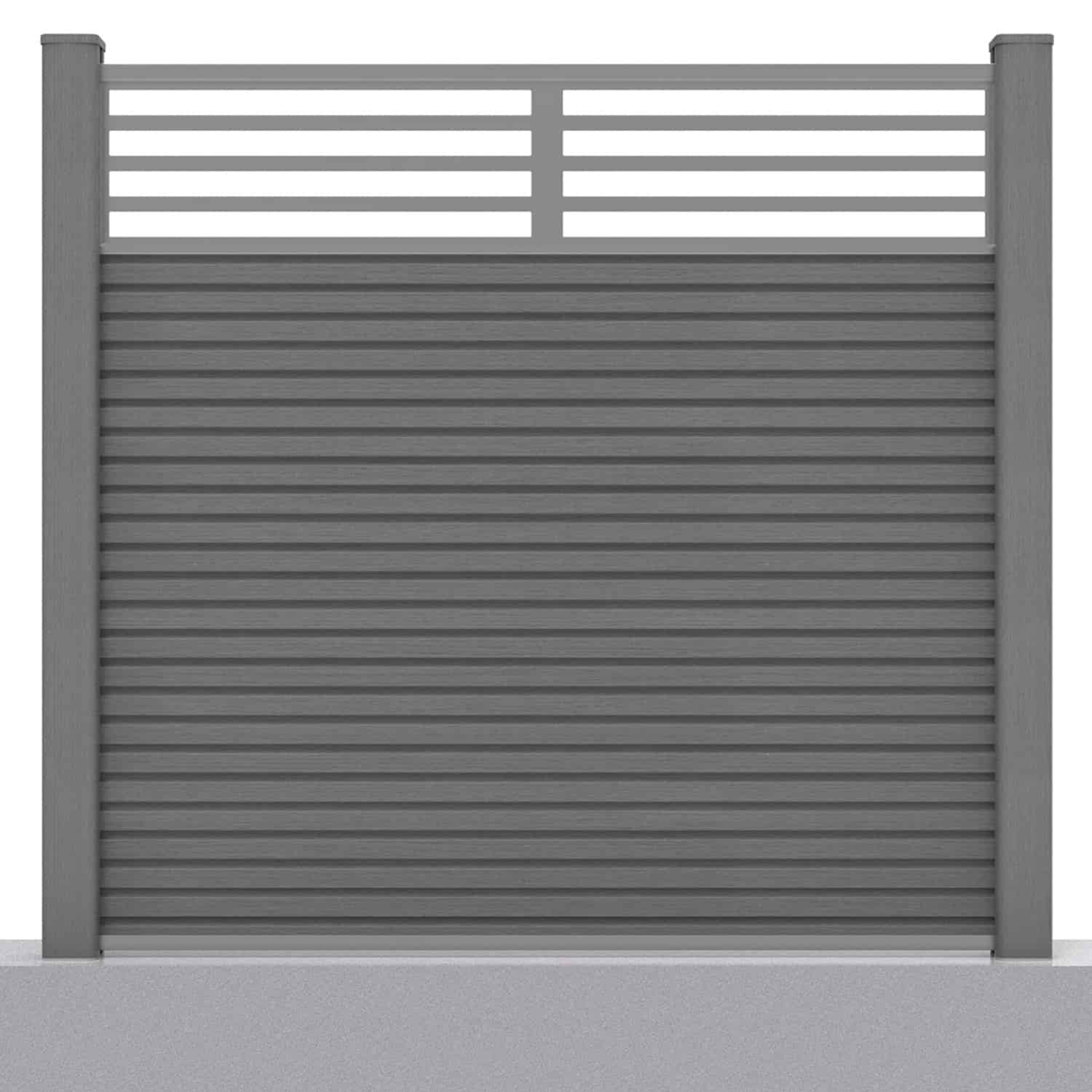 slatted composite fence panel set linear design