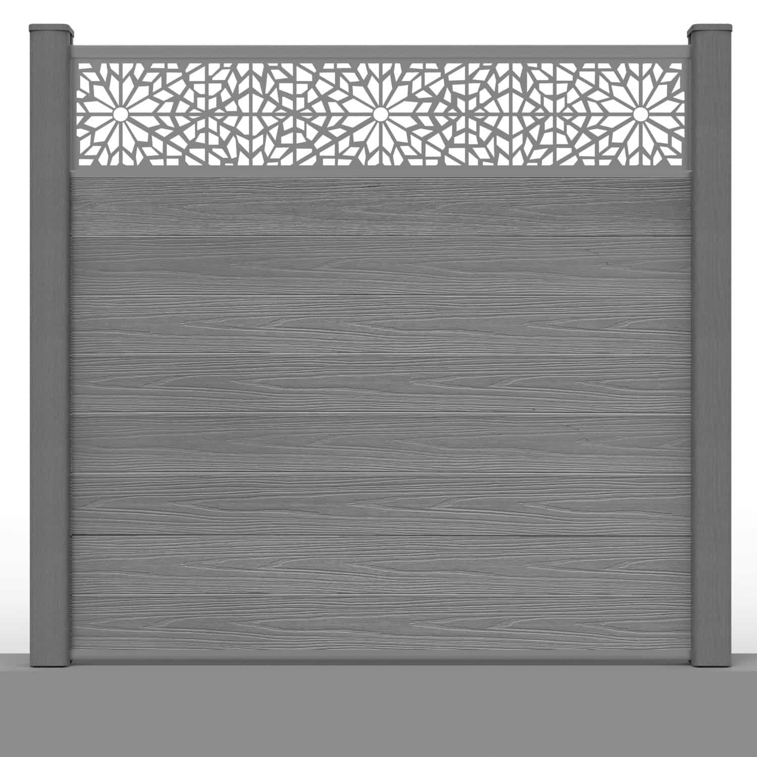 deluxe composite fence panel set geometric design