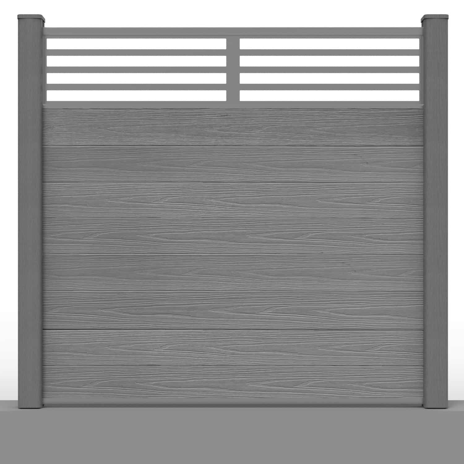 deluxe composite fence panel set linear design