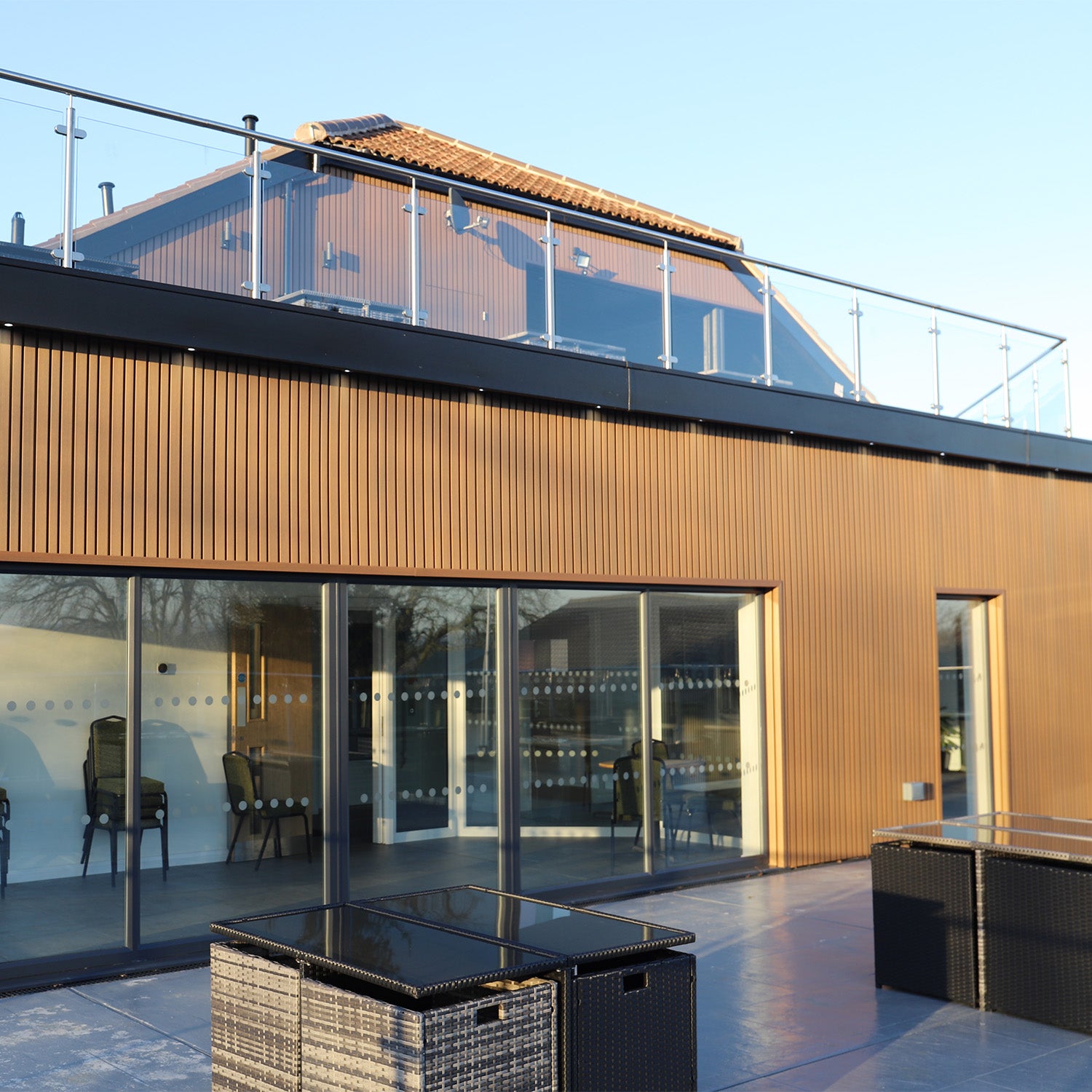 Board & Batten Slatted Composite Cladding Board - Capped composite material