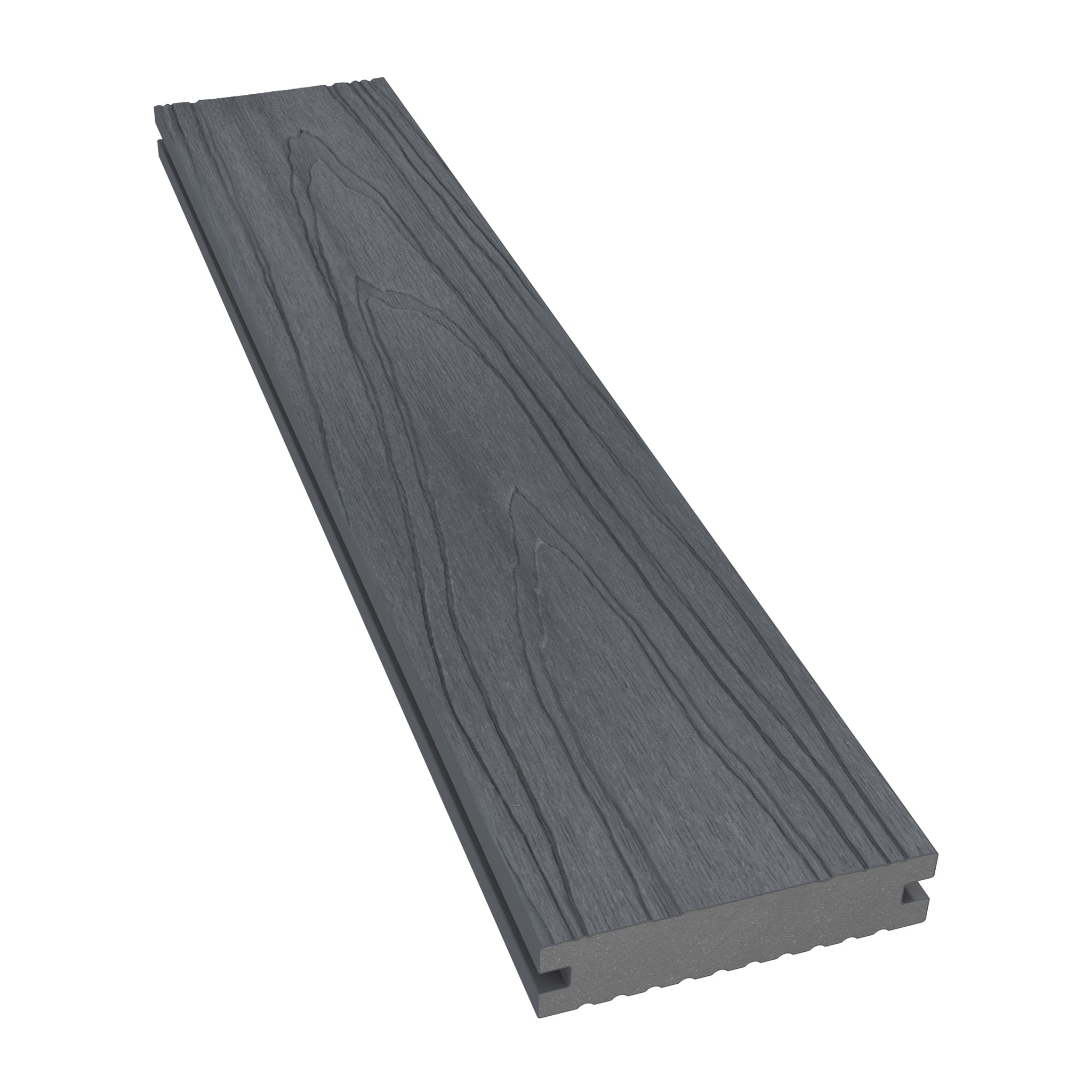 NeoTimber Deluxe Narrow Composite Decking Board – Grey – Angled Close Up