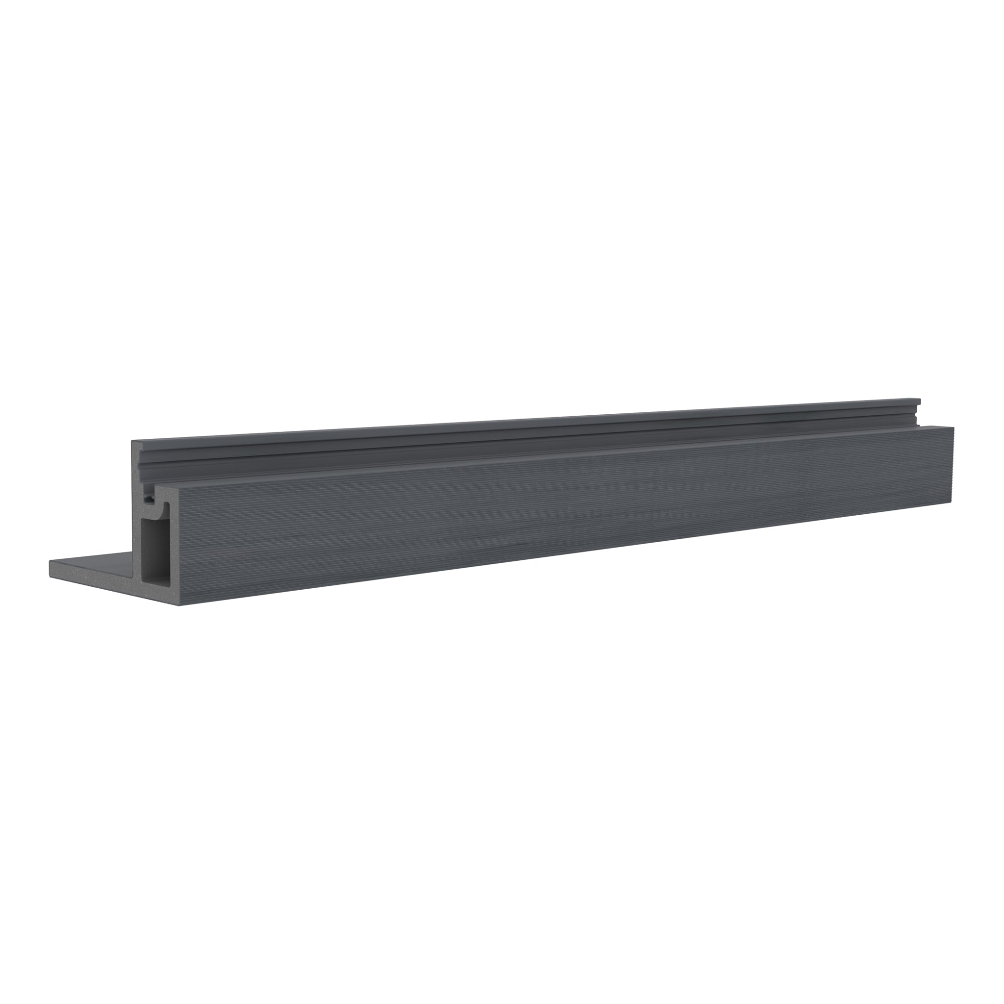 NeoTimber Slatted Composite Cladding End Trim – Grey – Angled Close Up