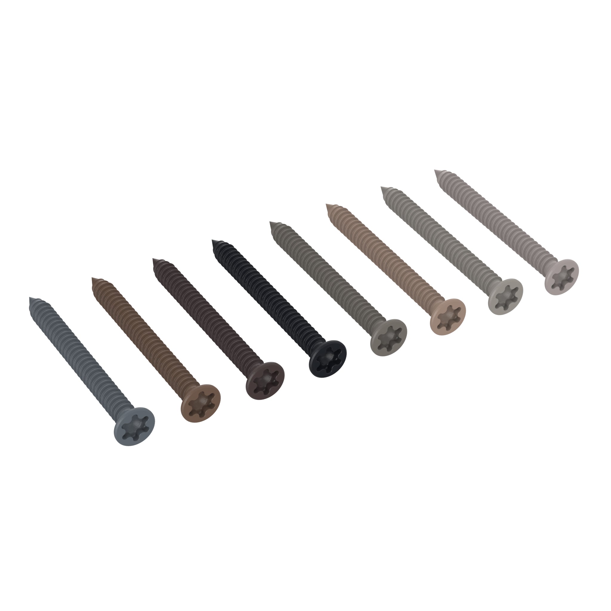 NeoTimber Coloured Composite Cladding Trim Screws – All Colours – Angled Close Up