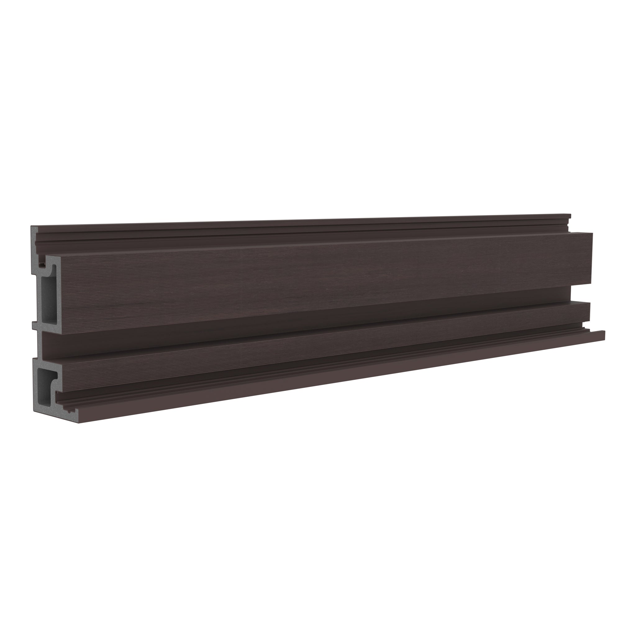 NeoTimber Slatted Composite Cladding Internal Trim – Chocolate – Angled Close Up