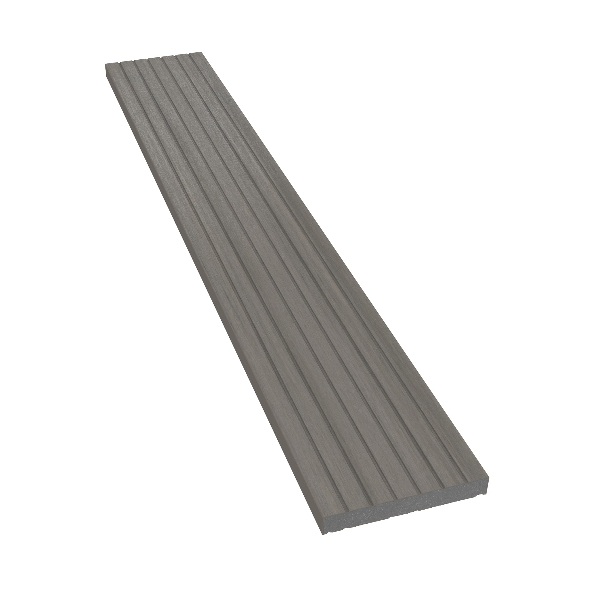 NeoTimber Deluxe Composite Decking Skirting Trim – Antique – Angled Close Up - Grooved