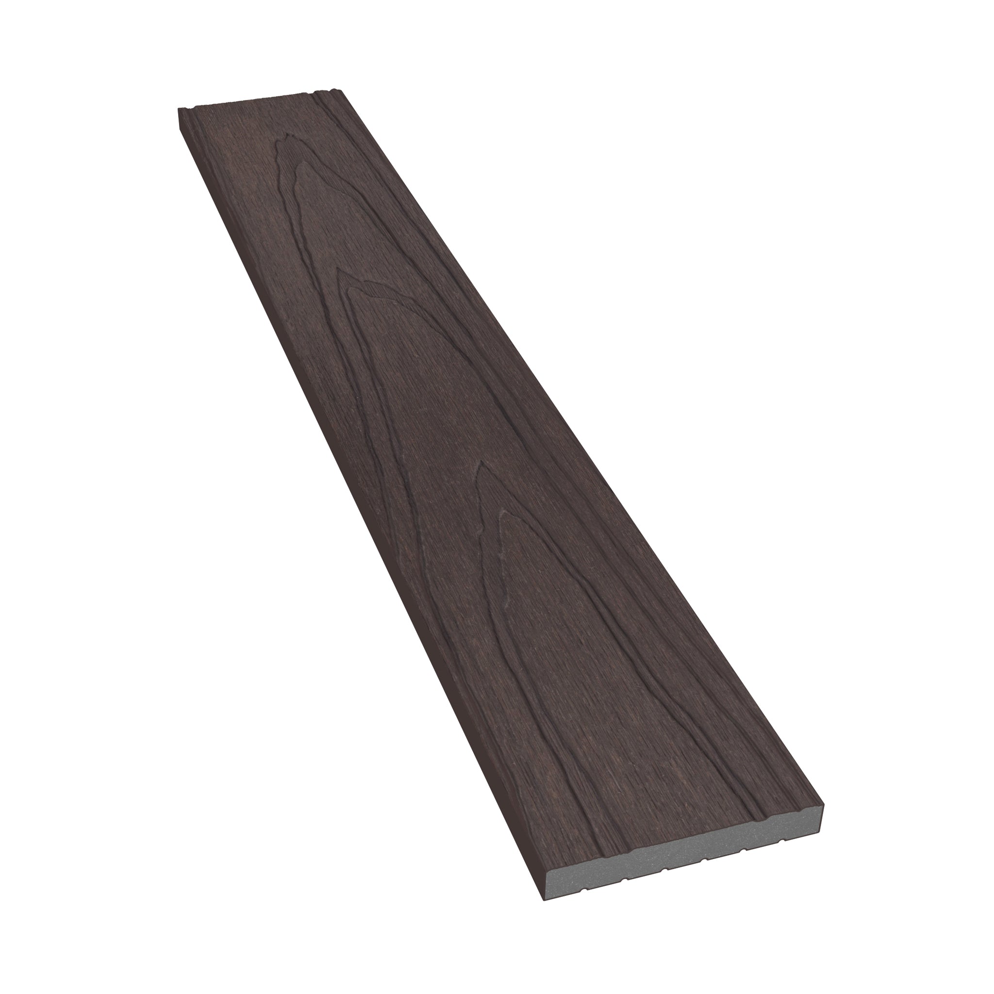 NeoTimber Deluxe & Slatted Composite Cladding Skirting Trim – Chocolate – Angled Close Up