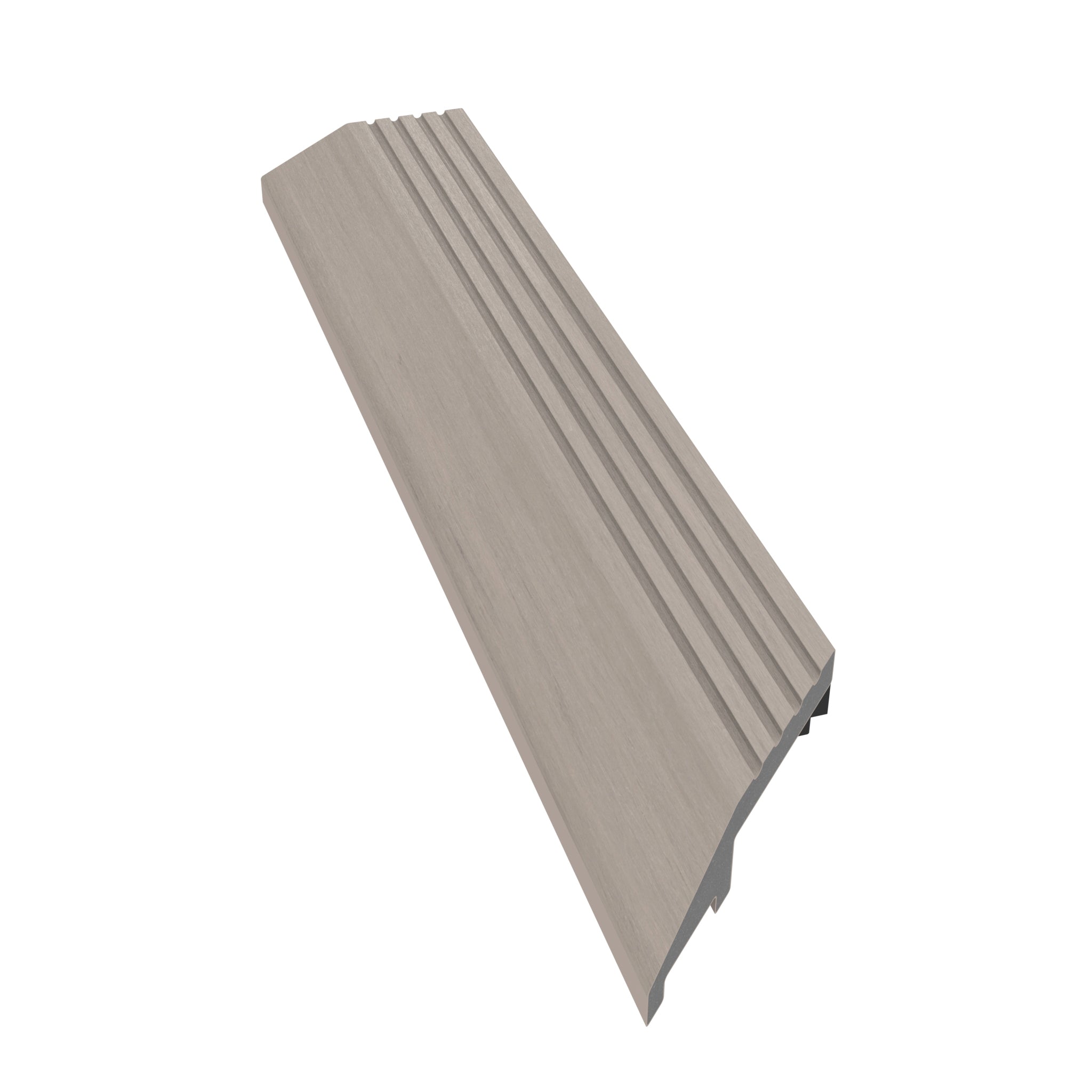 NeoTimber Deluxe Deck Tile Corner Edge Ramps Composite Decking – Ash White – Angled Close Up