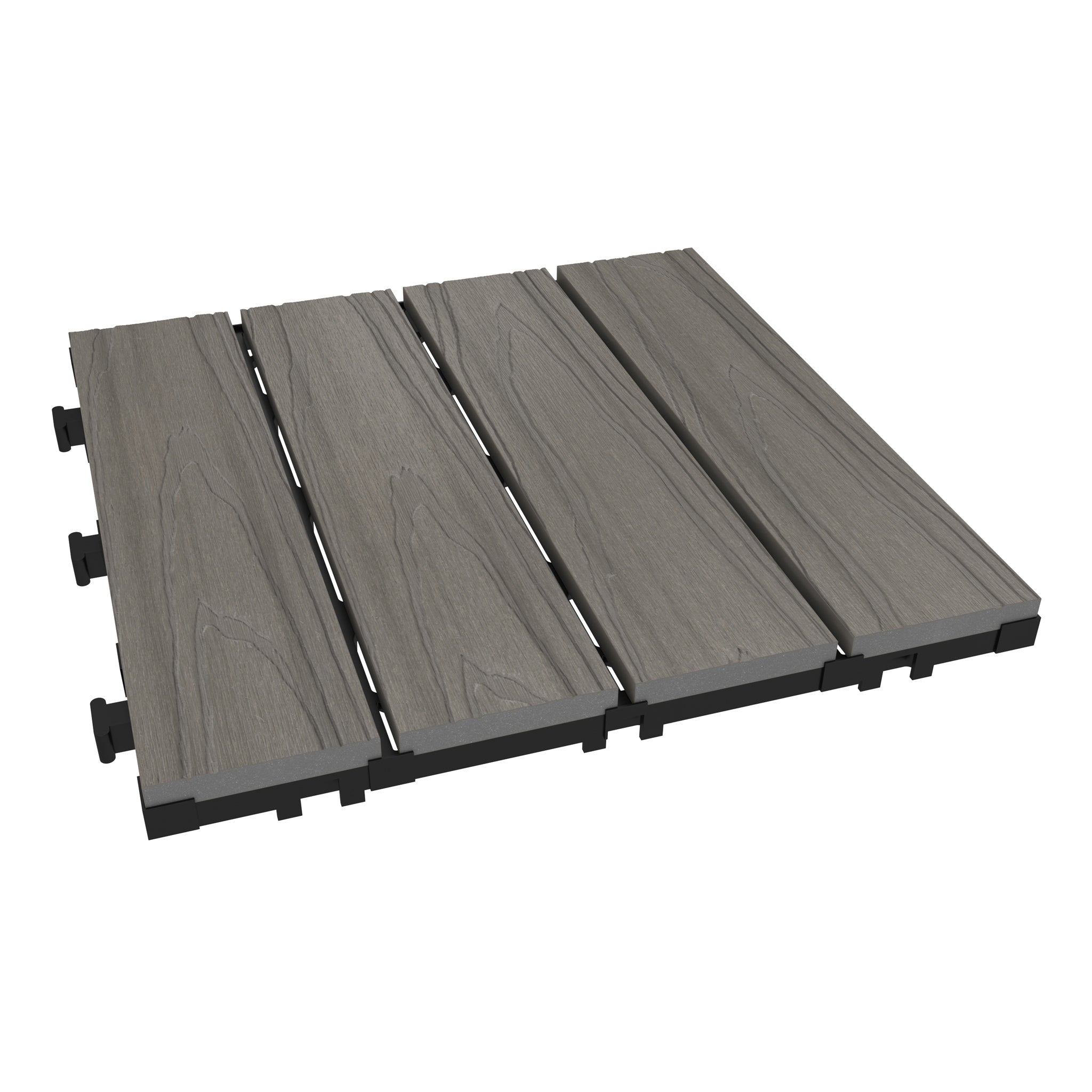NeoTimber Deluxe Composite Deck Tiles – Antique – Angled Close Up