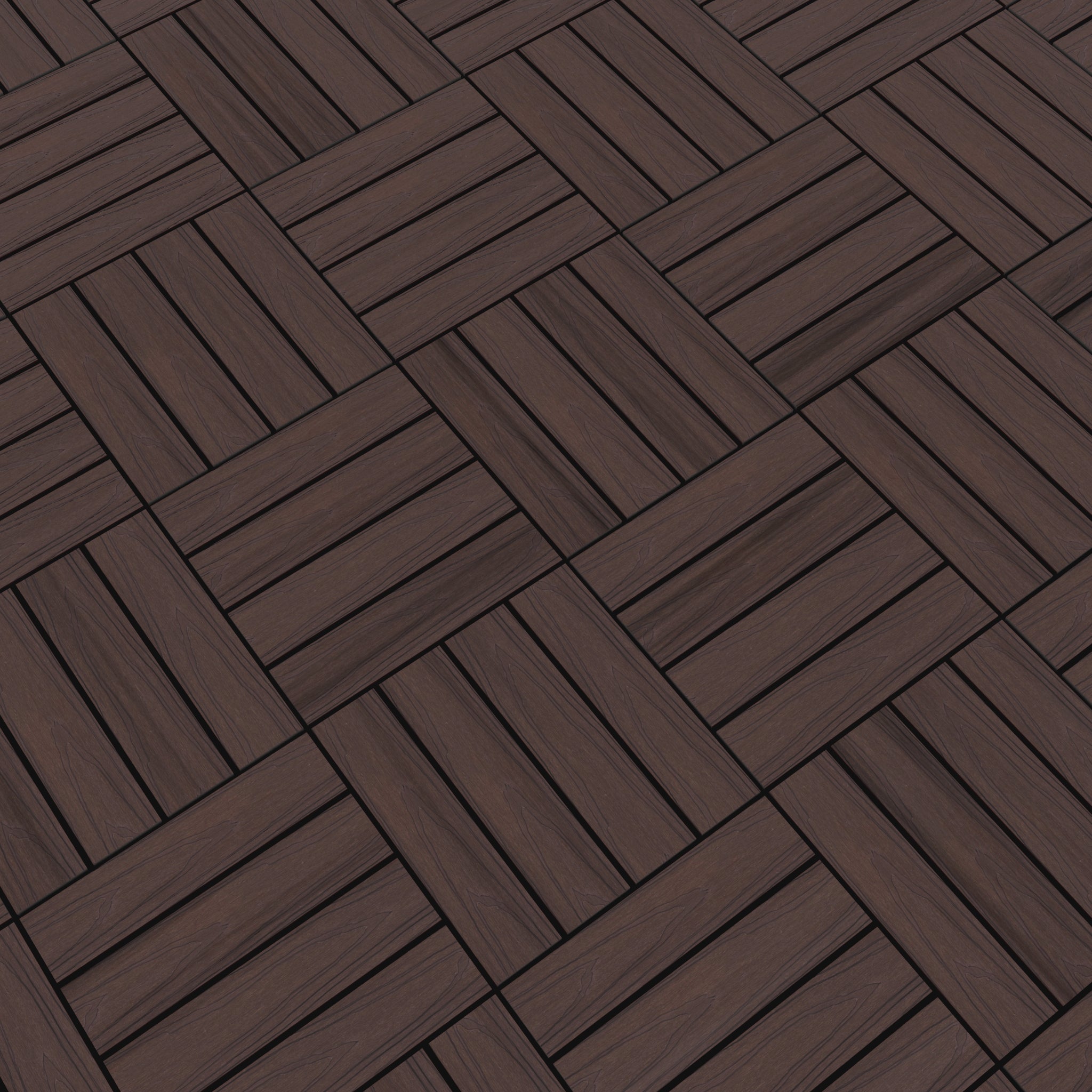 NeoTimber Deluxe Composite Deck Tiles – Chocolate – In - Situ