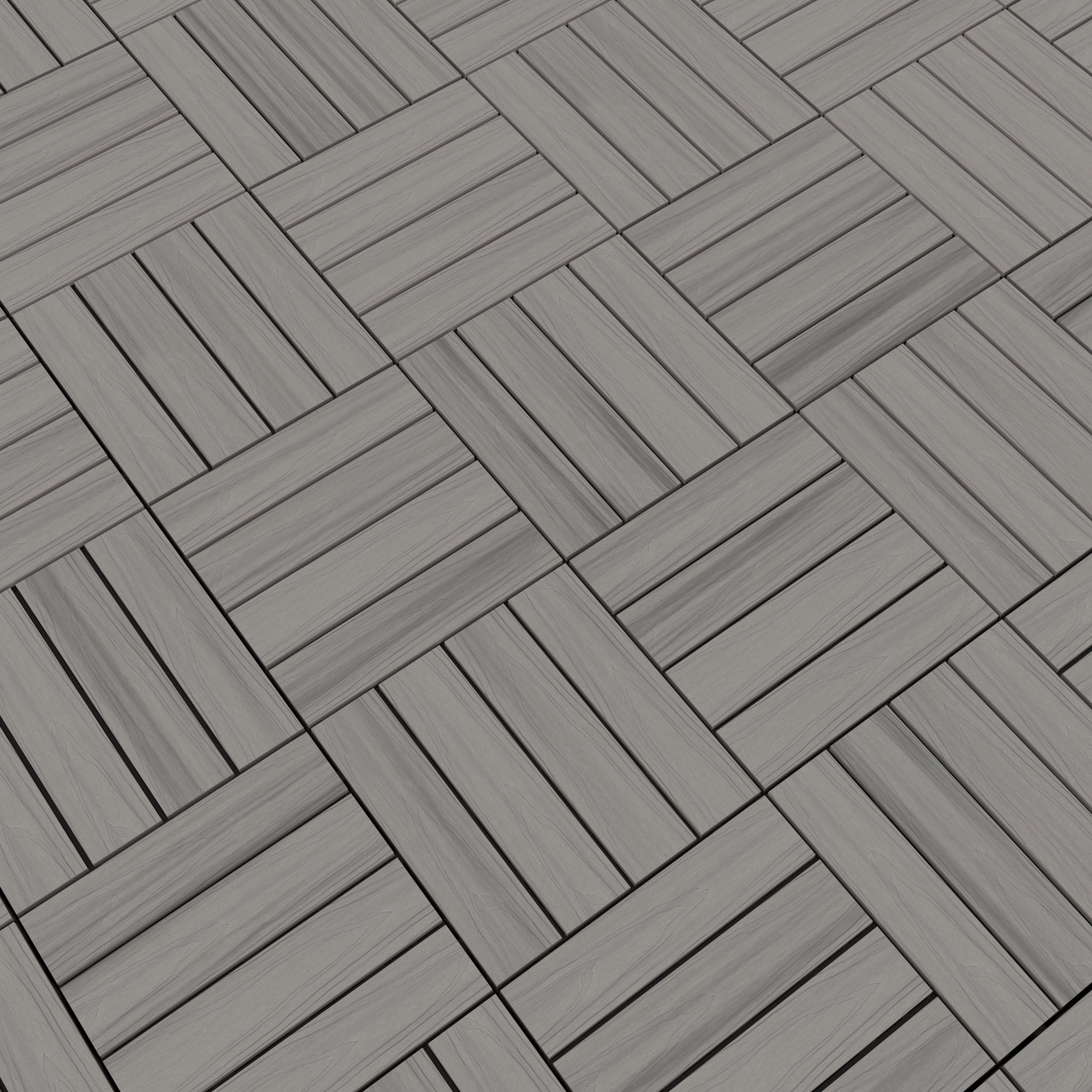 NeoTimber Deluxe Composite Deck Tiles – Silver Birch – In - Situ