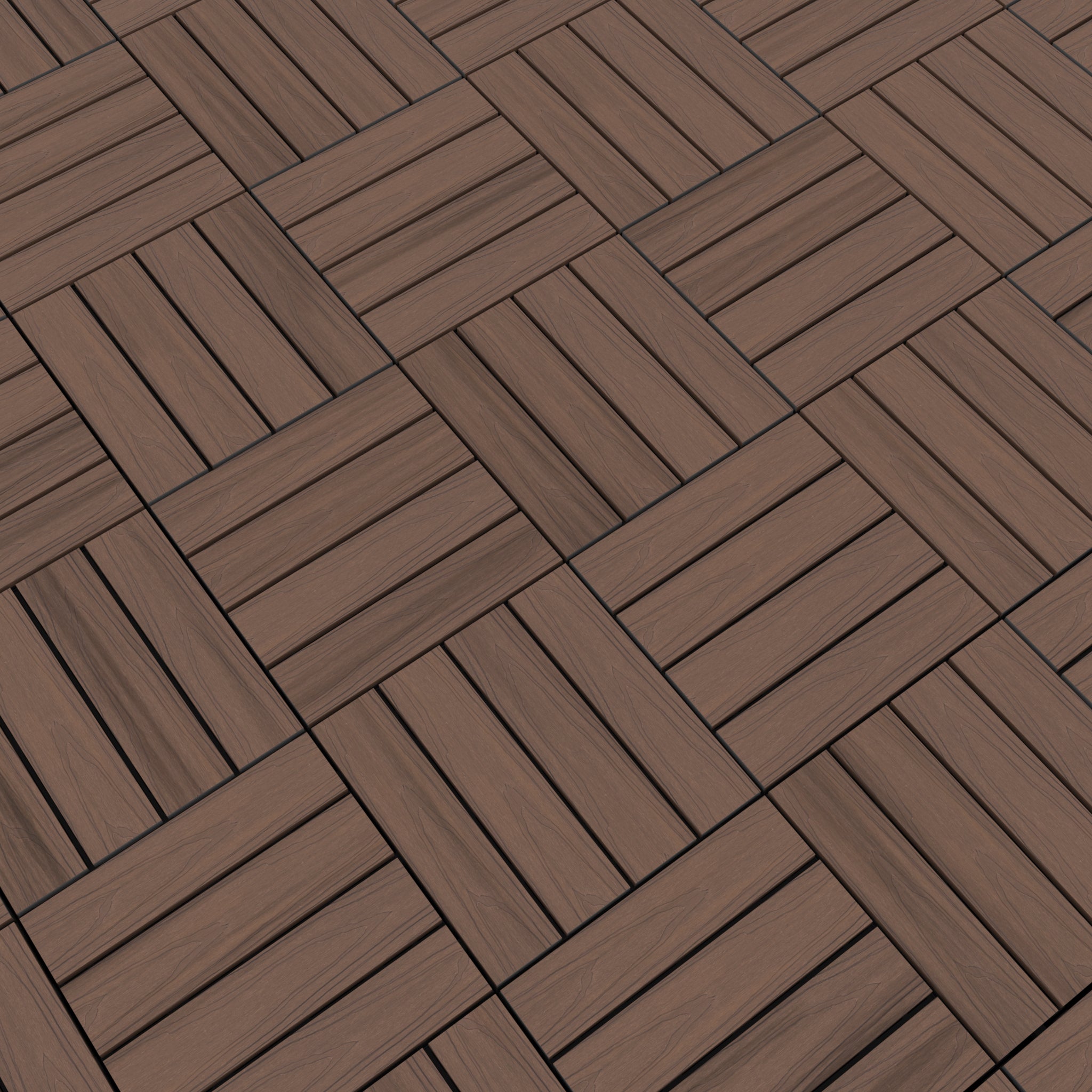 NeoTimber Deluxe Composite Deck Tiles – Teak – In - Situ