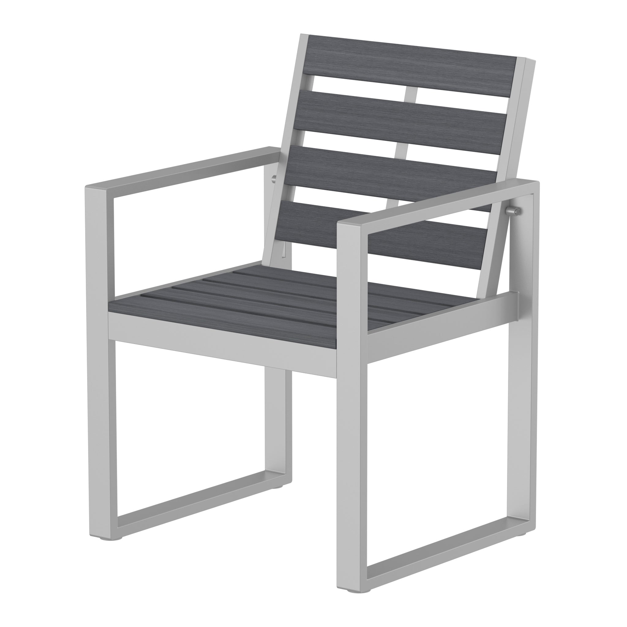 NeoTimber Composite Armchair- Composite Furniture – Grey – Angled Close Up