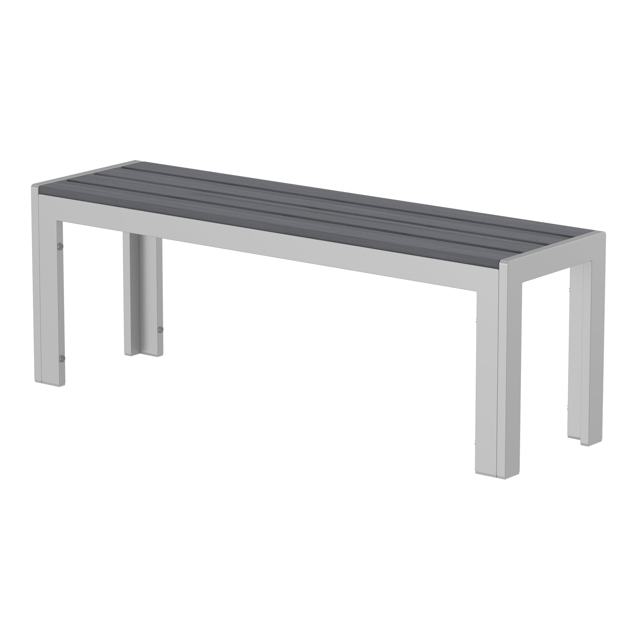 NeoTimber Composite Bench - Composite Furniture – Grey – Angled Close-Up