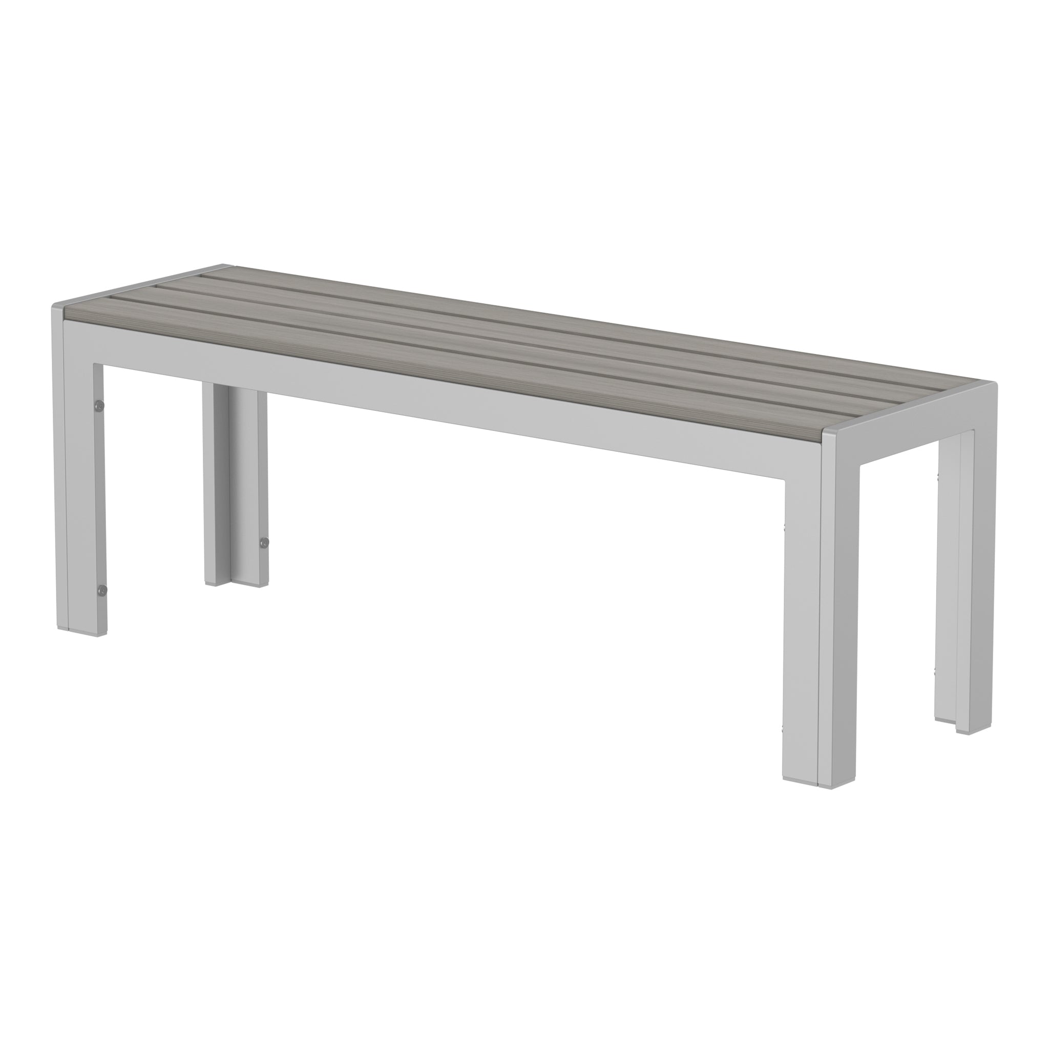 NeoTimber Composite Bench - Composite Furniture – Silver Birch – Angled Close-Up
