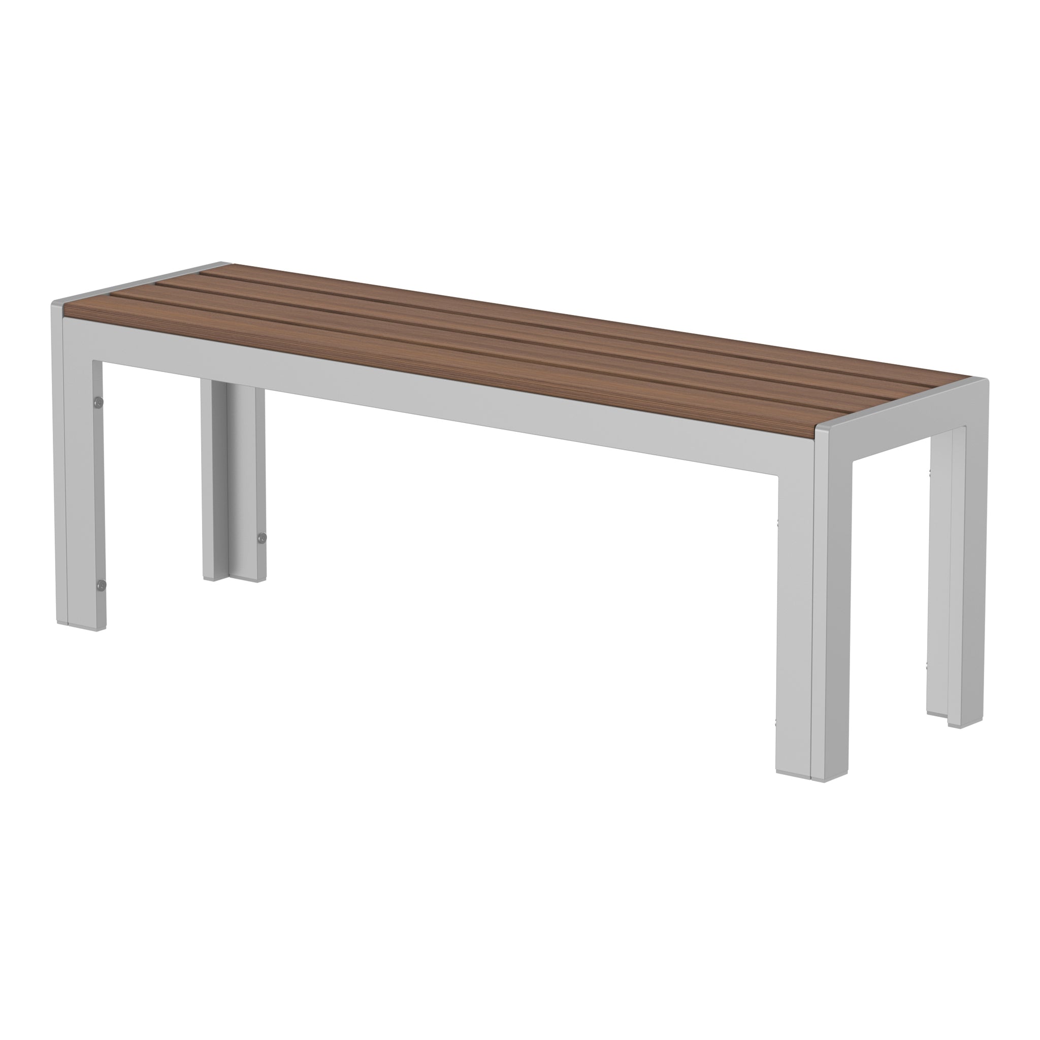 NeoTimber Composite Bench - Composite Furniture – Teak – Angled Close-Up