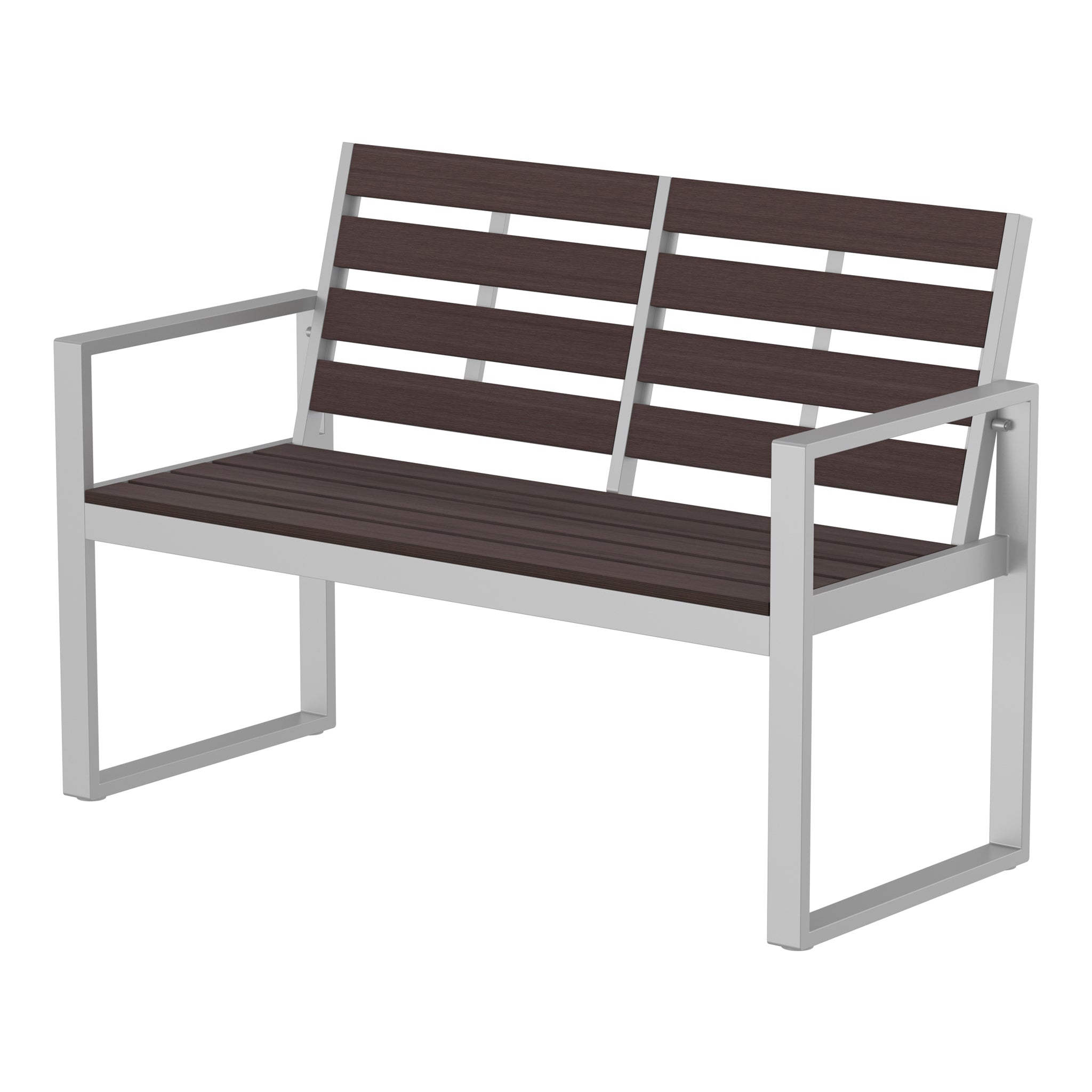 NeoTimber Composite Double Chair - Composite Furniture – Chocolate – Angled Close Up
