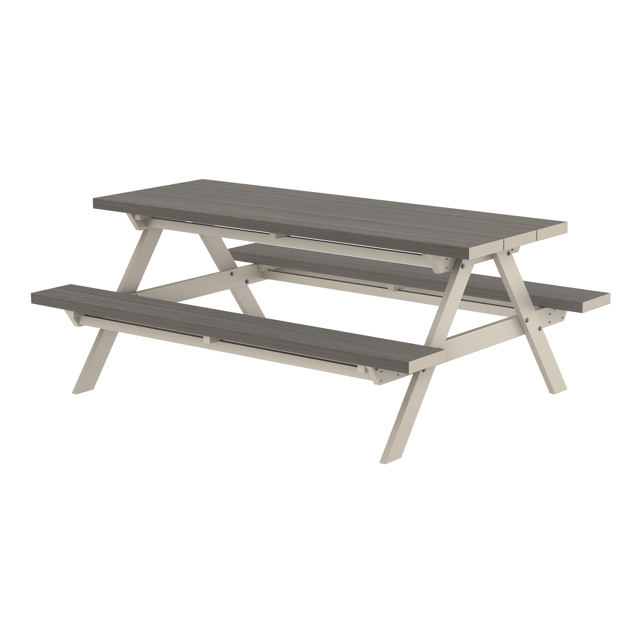 NeoTimber Composite Picnic Table Composite Furniture – Antique – Angled Close Up