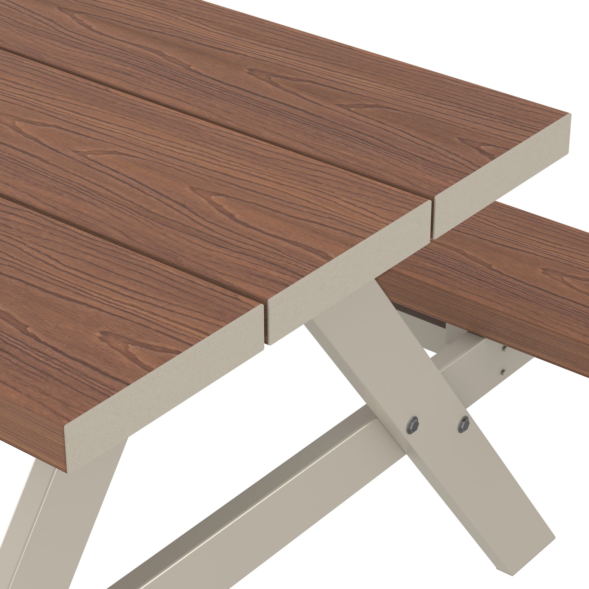 NeoTimber Composite Picnic Table Composite Furniture – Teak – Surface Texture Detail