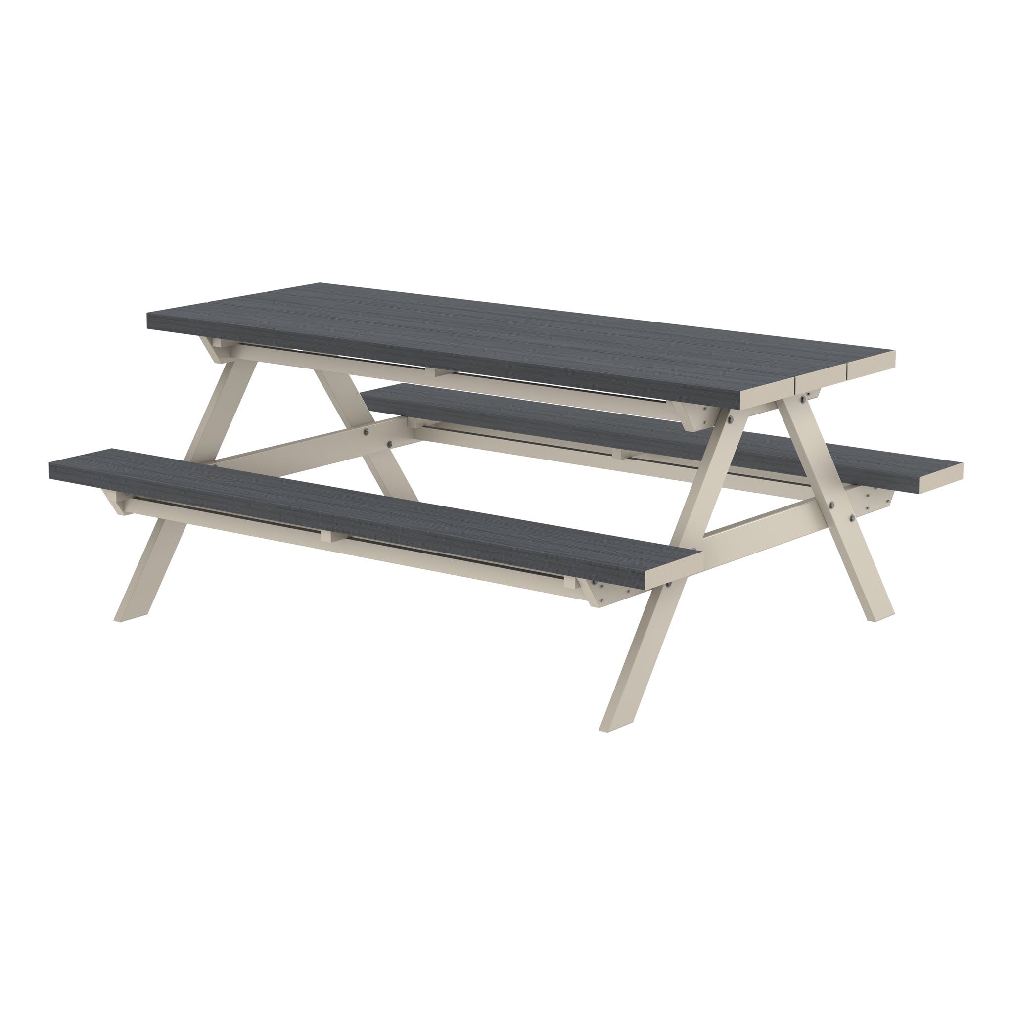 NeoTimber Composite Picnic Table Composite Furniture – Grey – Angled Close Up