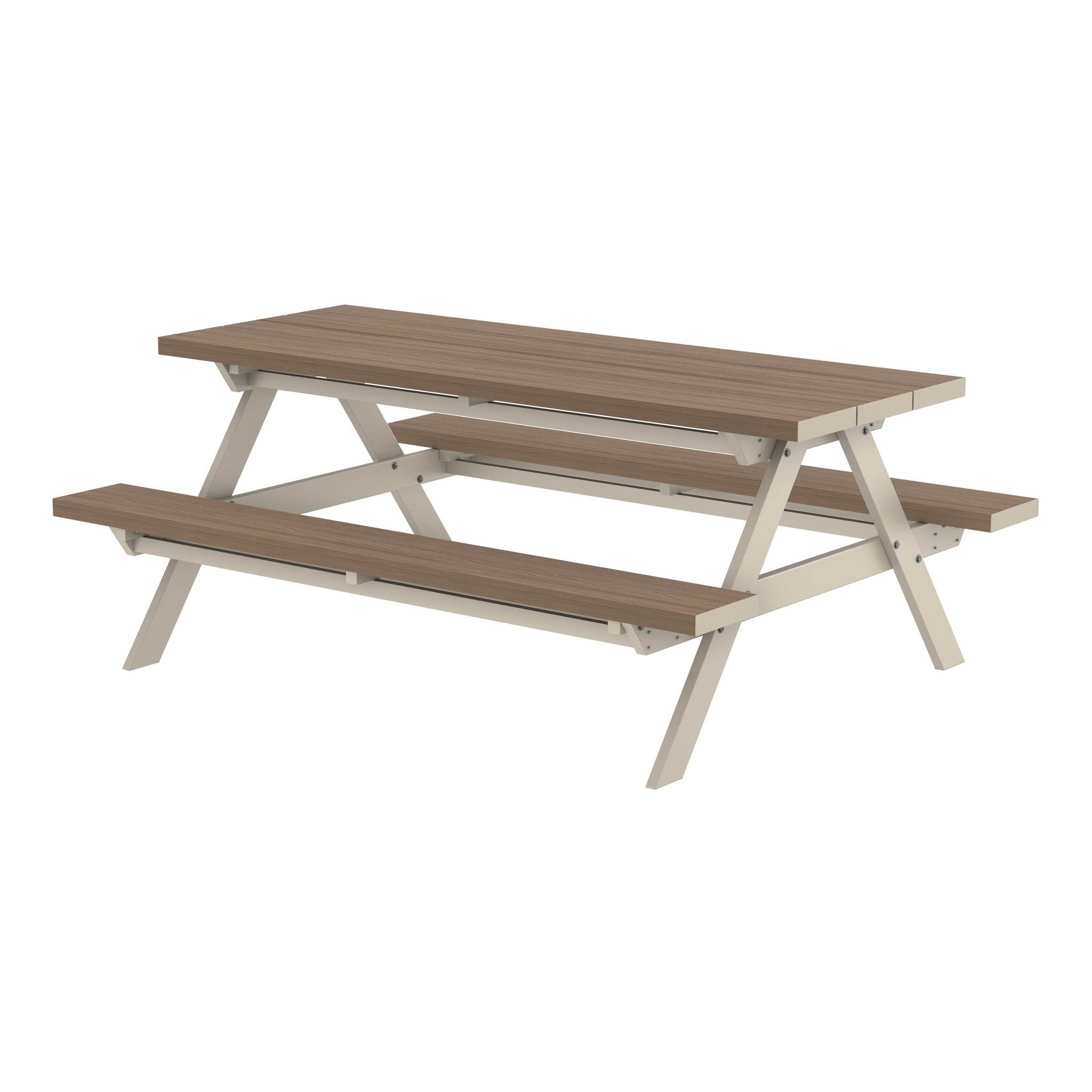 NeoTimber Composite Picnic Table Composite Furniture – Oak – Angled Close Up