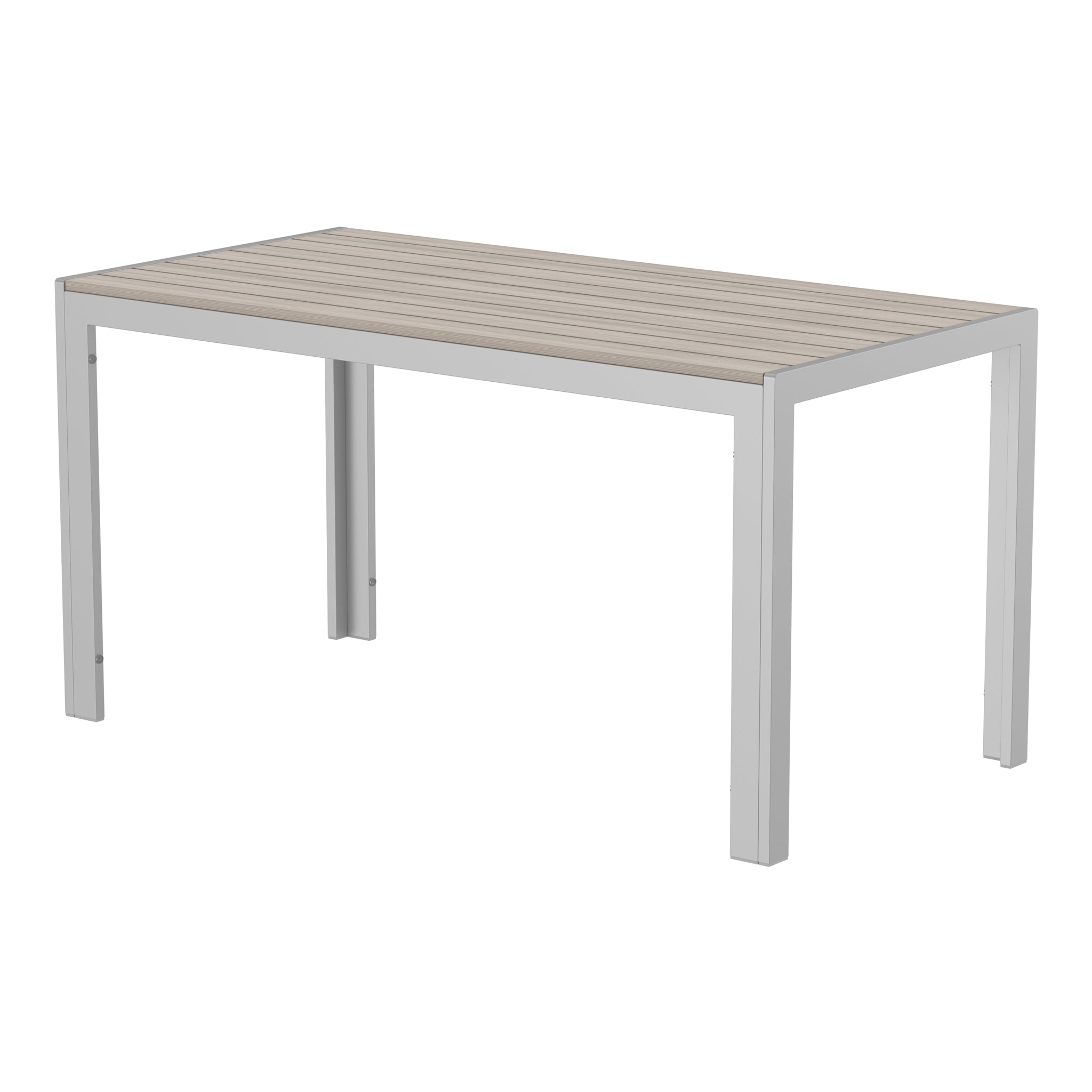 NeoTimber Composite Rectangular Table Composite Furniture – Ash White – Angled Close-Up