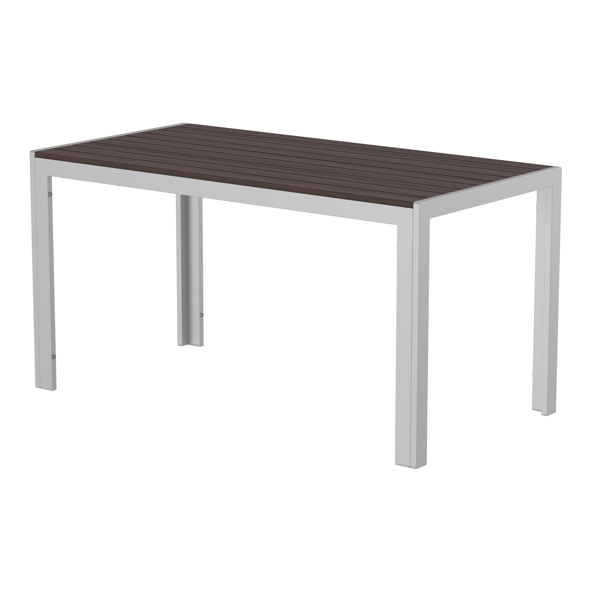 NeoTimber Composite Rectangular Table Composite Furniture – Chocolate – Angled Close-Up
