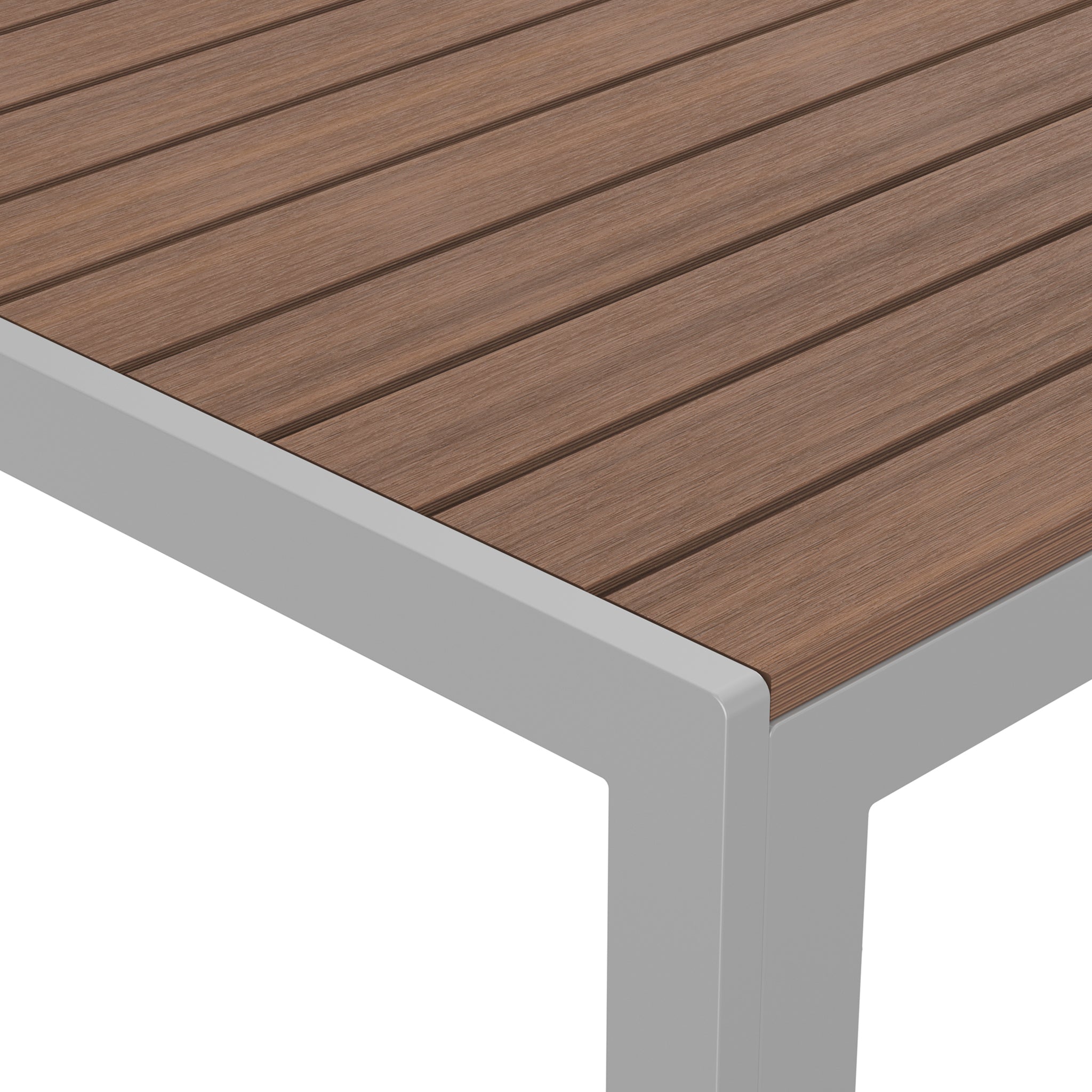 NeoTimber Composite Rectangular Table Composite Furniture – Teak – Surface Texture Detail