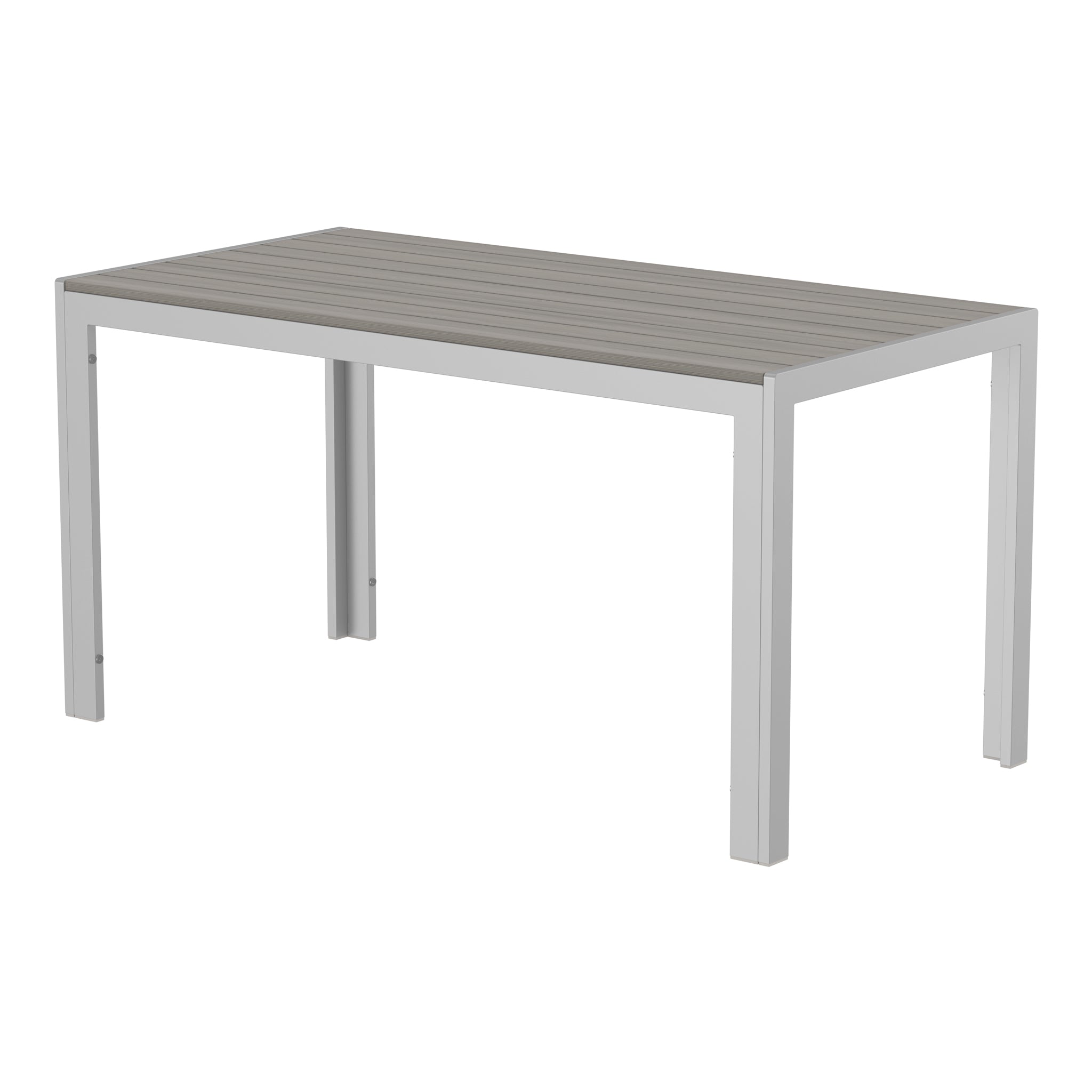 NeoTimber Composite Rectangular Table Composite Furniture – Silver Birch Angled Close Up