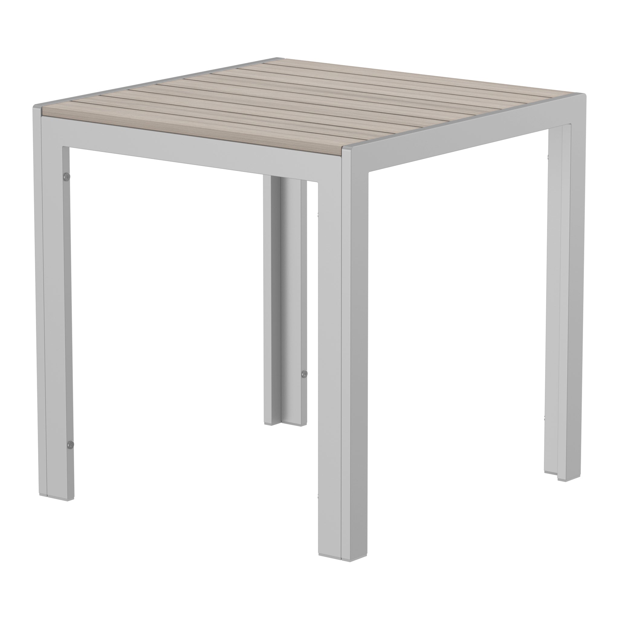 NeoTimber Square Table Composite Furniture – Ash White – Angled Close-Up